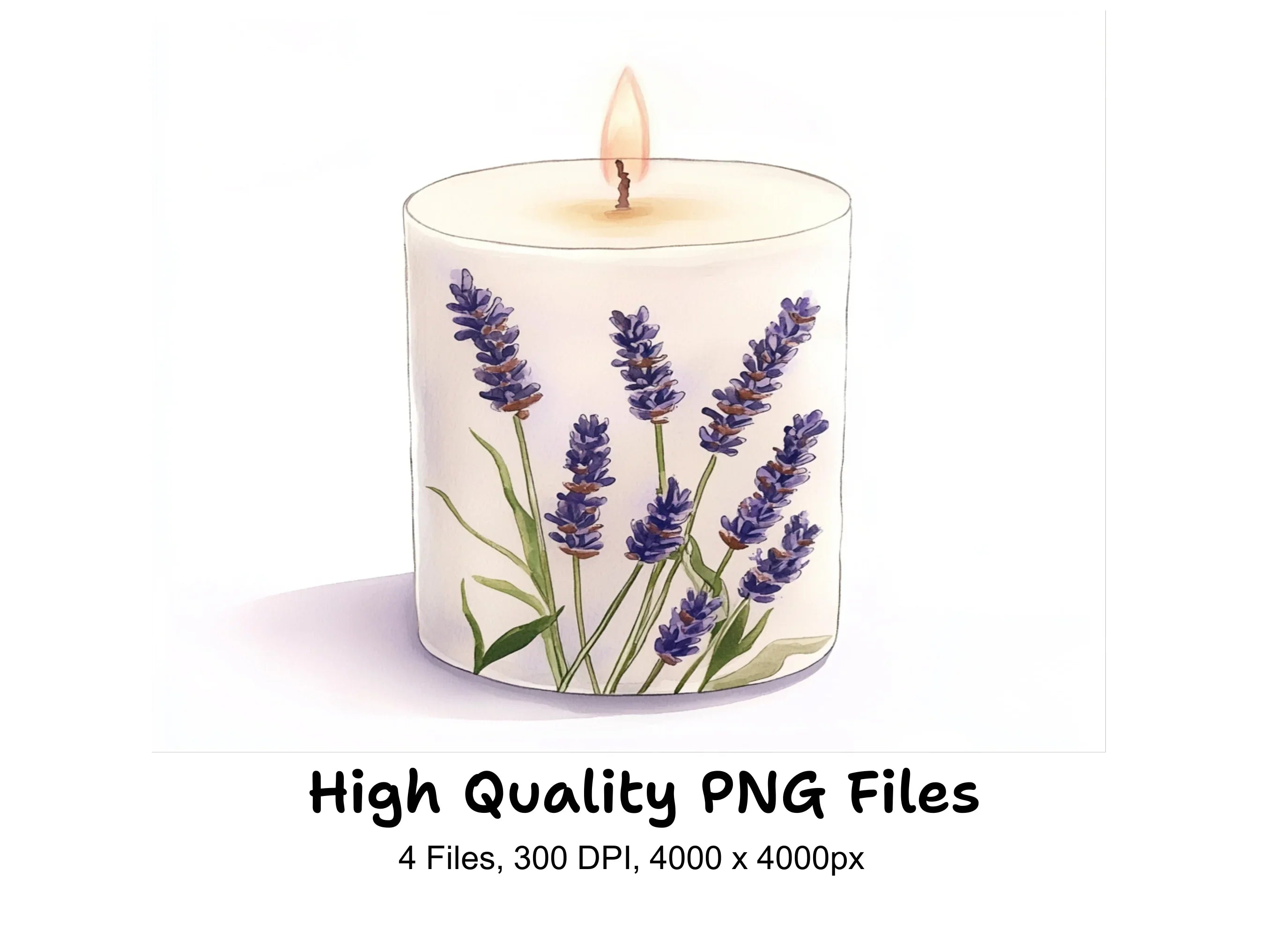 Elegant Lavender Scented Candle Clipart Bundle