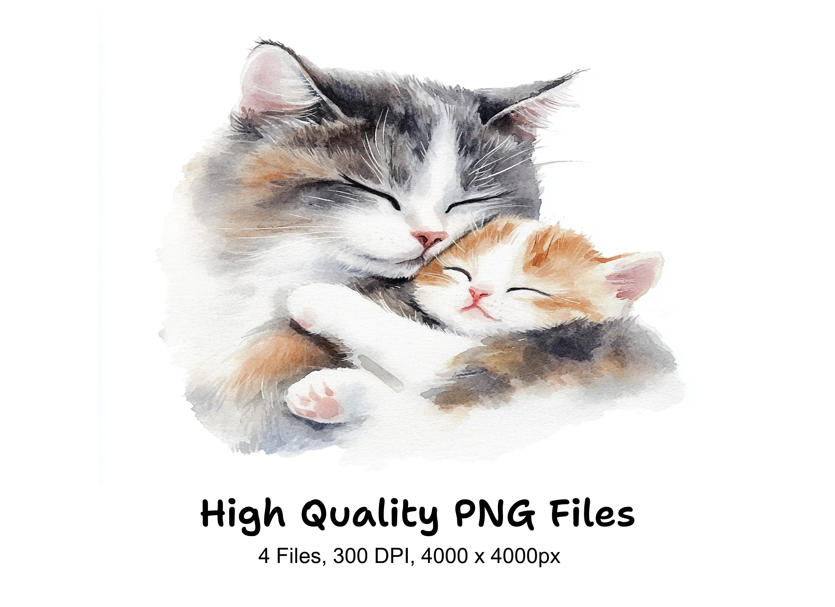 Sleeping Cats and Kittens Clipart Bundle