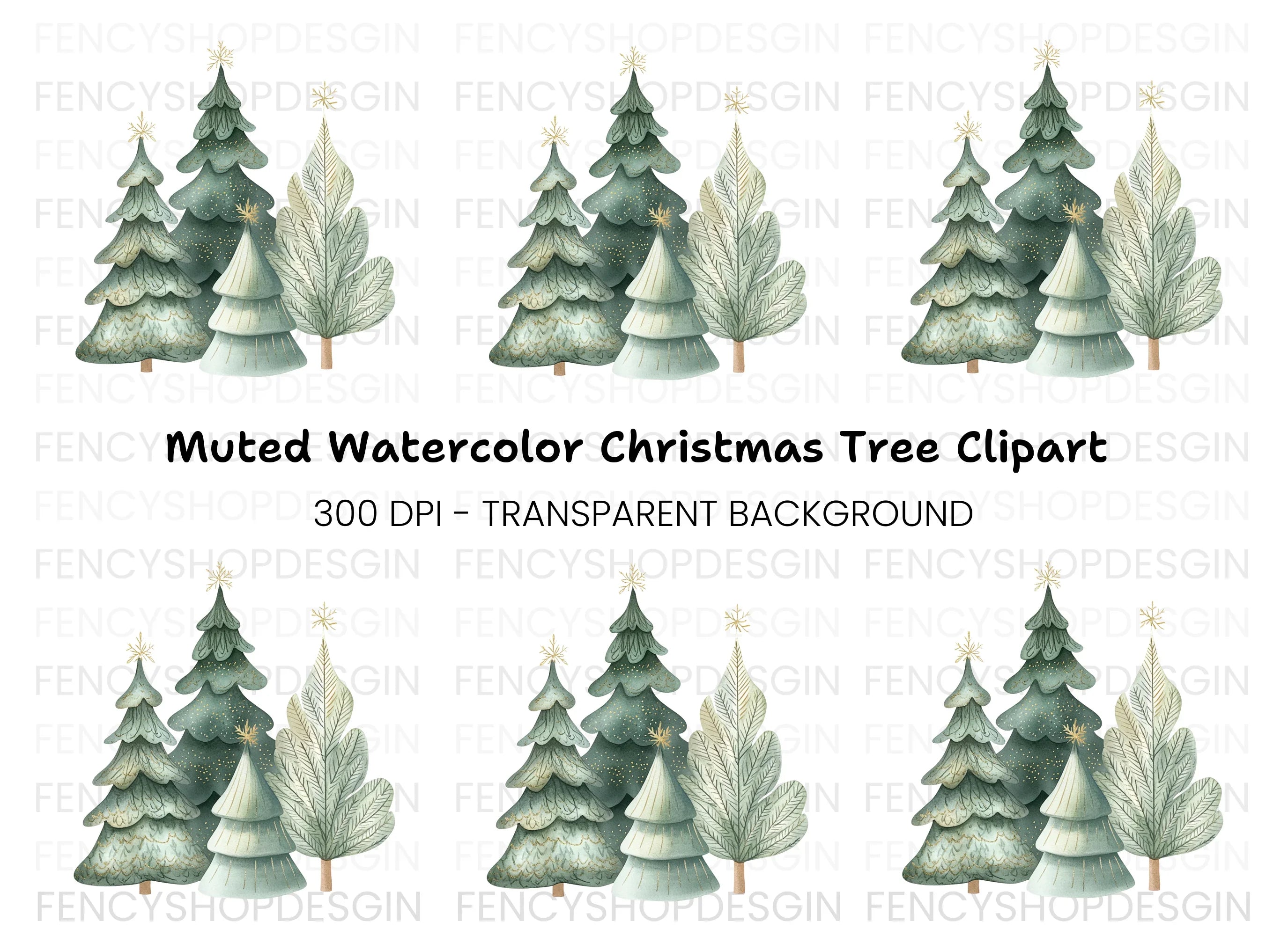 Whimsical Winter Forest Christmas Clipart Bundle