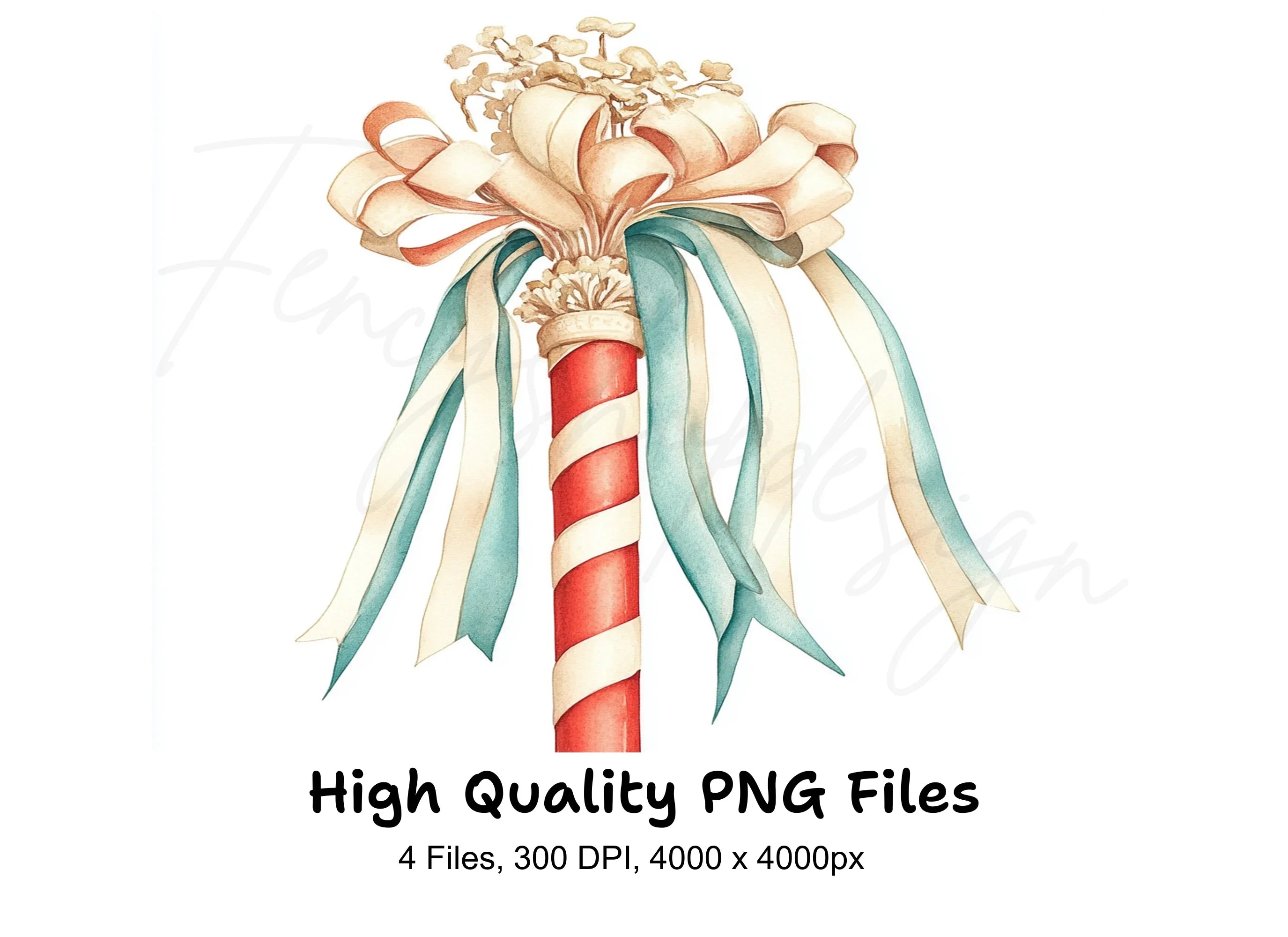 Candy Cane Poles Clipart Bundle