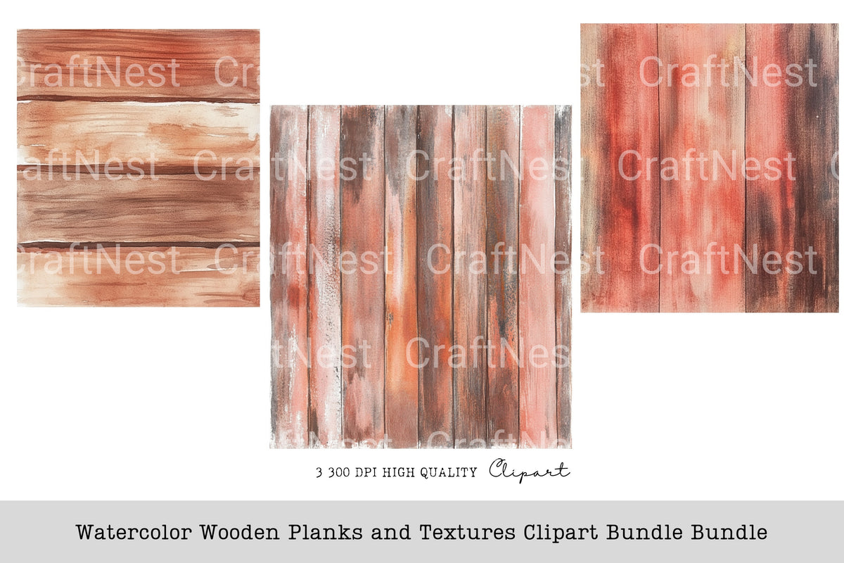 Wooden Planks And Textures Clipart Bundle