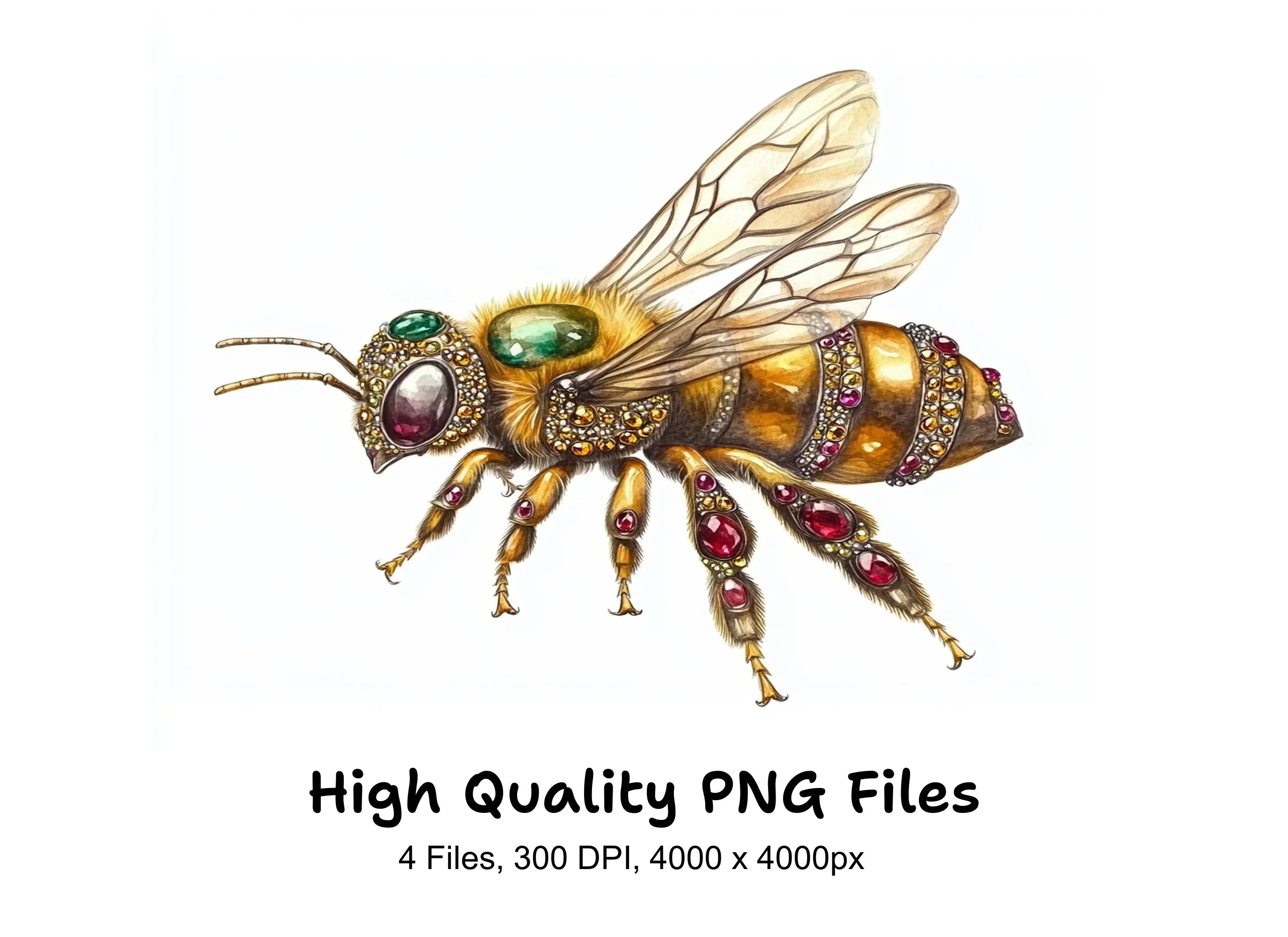 Jeweled Bee Clipart Bundle