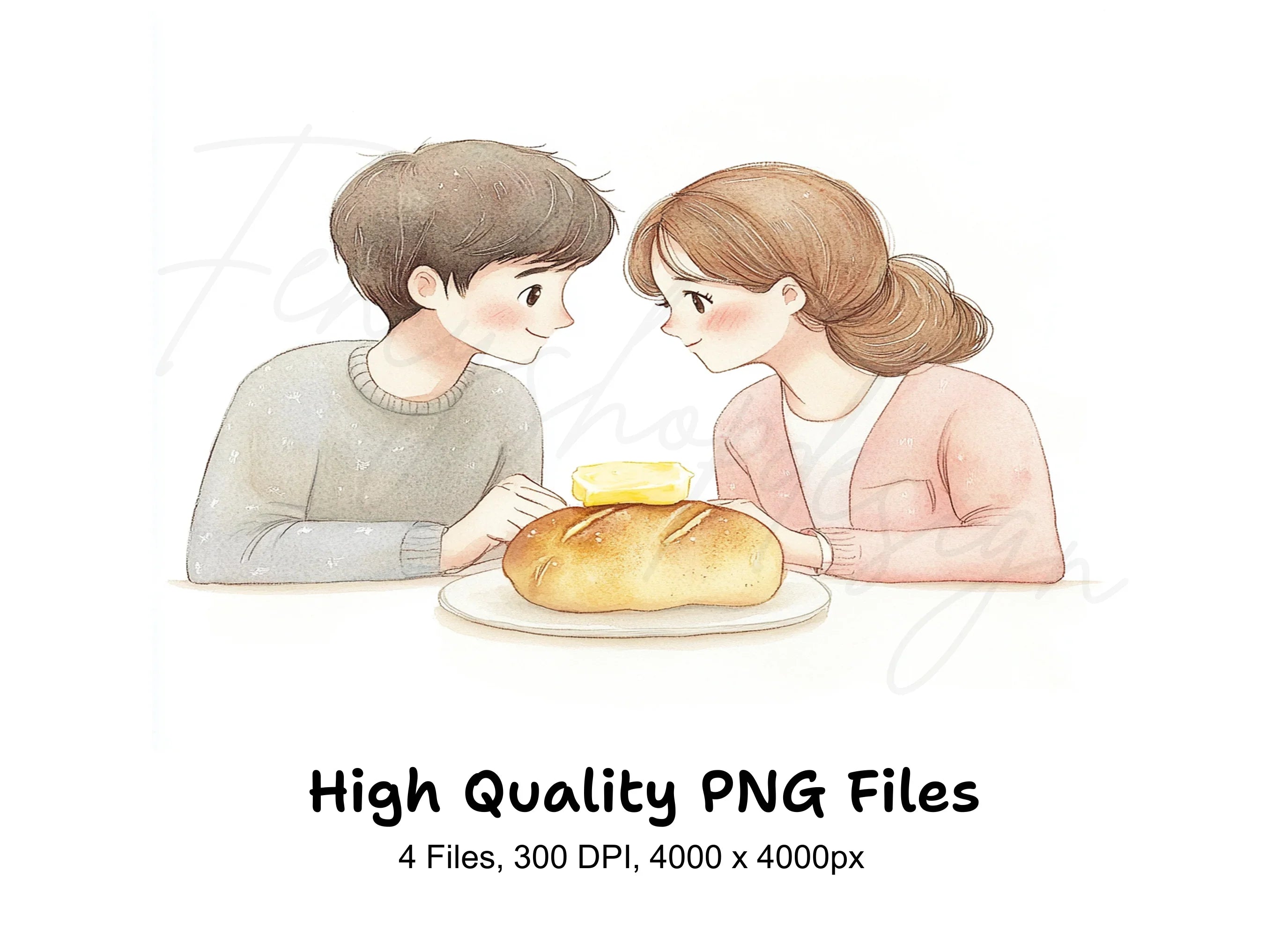 Couple Breakfast Clipart Bundle