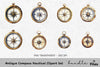 Antique Compass Nautical Clipart Bundle