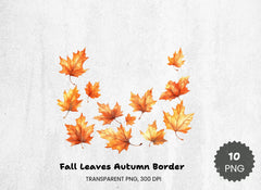 Autumn Leaves Clipart Bundle - Fall Border Designs - CraftNest - Digital Crafting and Art