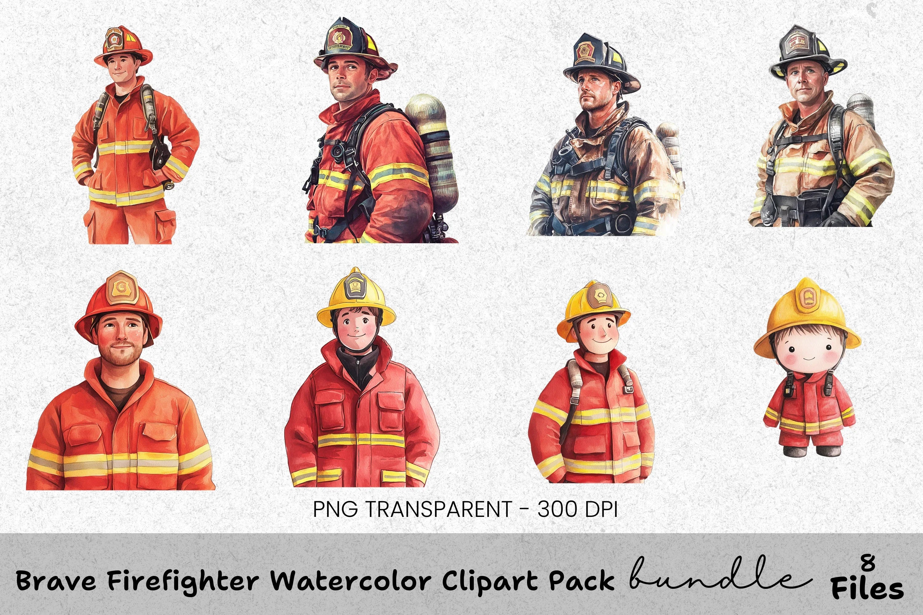 Brave Firefighter Clipart Bundle