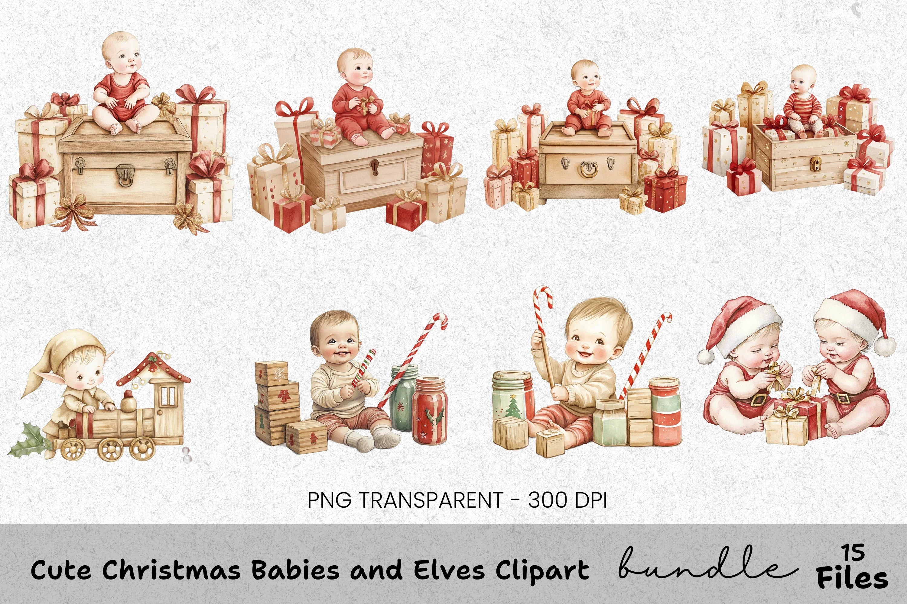 Christmas Elf Clipart Bundle
