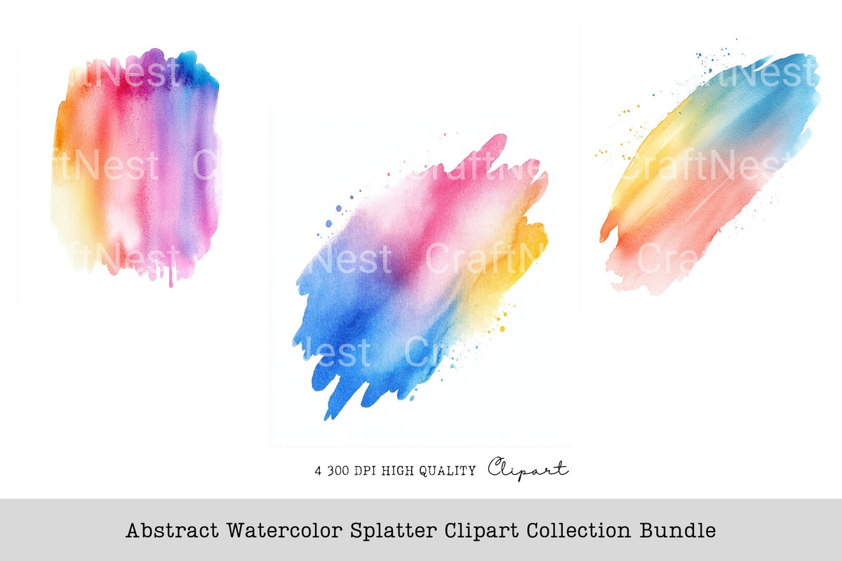 Abstract Splatter Clipart Bundle