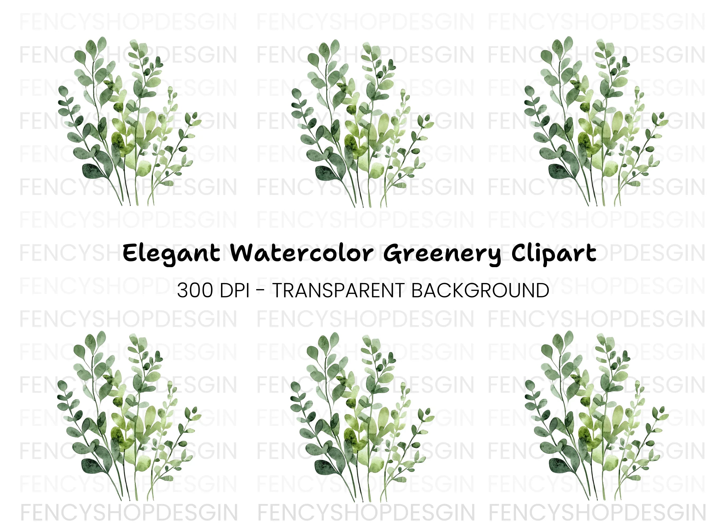 Lush Green Foliage Clipart Bundle