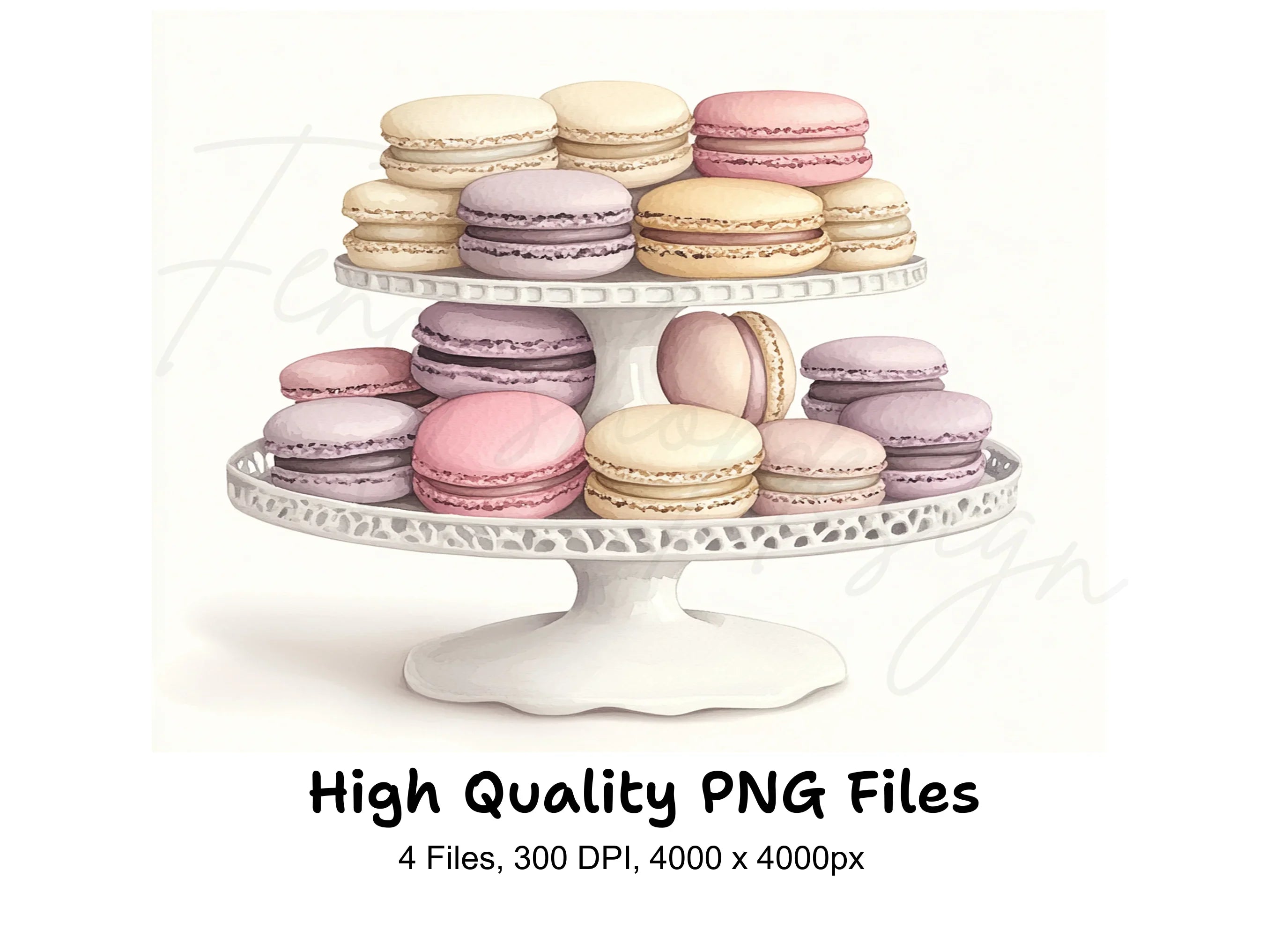 Elegant Macaron Towers Clipart Bundle