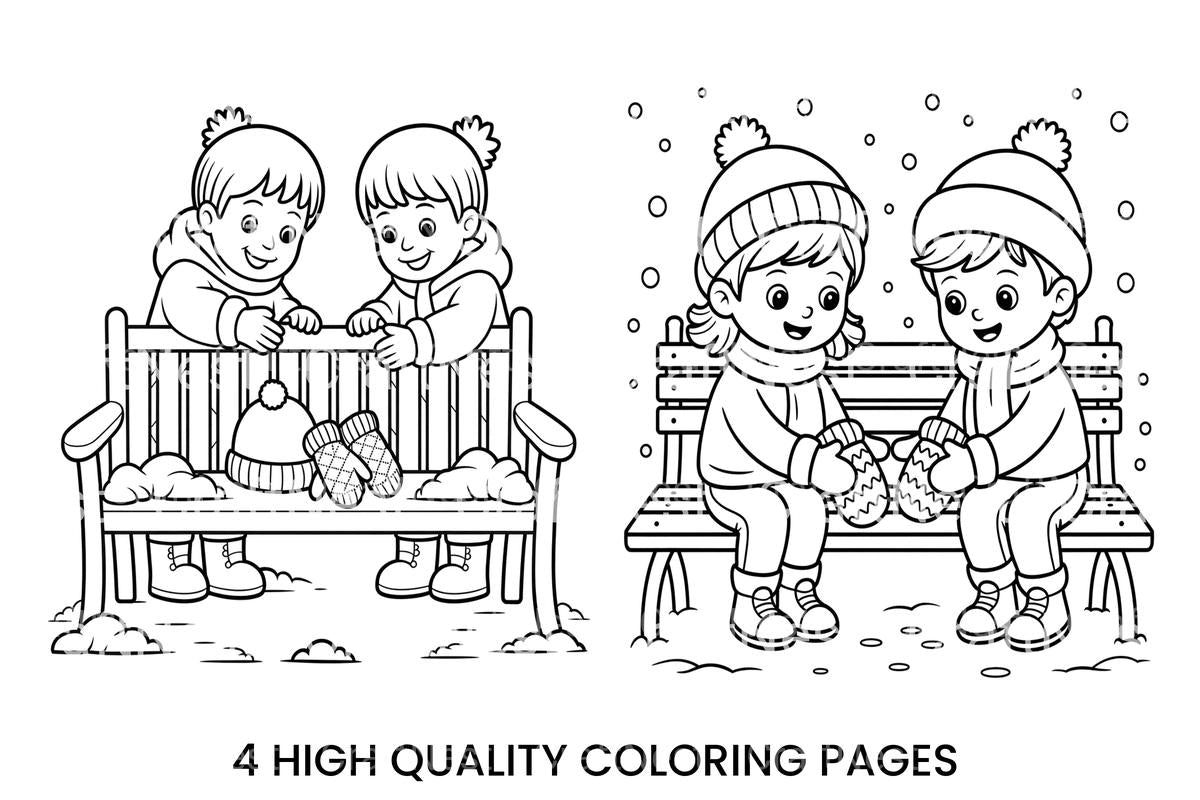 Winter Kids Fun Coloring Books