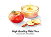 Apple Cinnamon Candle Clipart Bundle