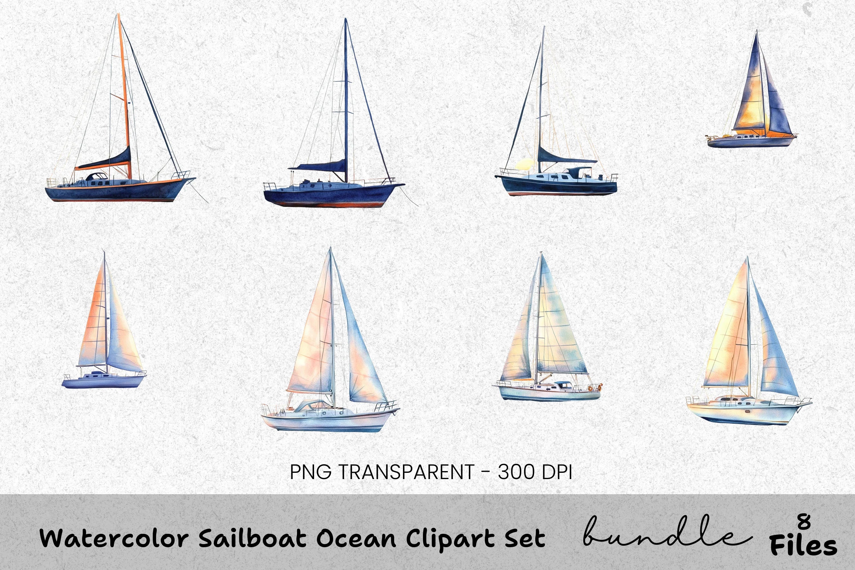 Sailboat Ocean Clipart Bundle