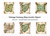 Fantasy World Map Scroll Clipart Bundle