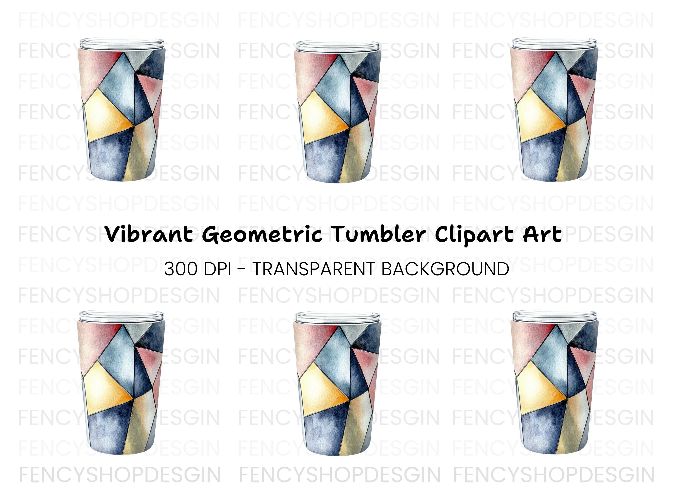 Geometric Tumbler Clipart Bundle