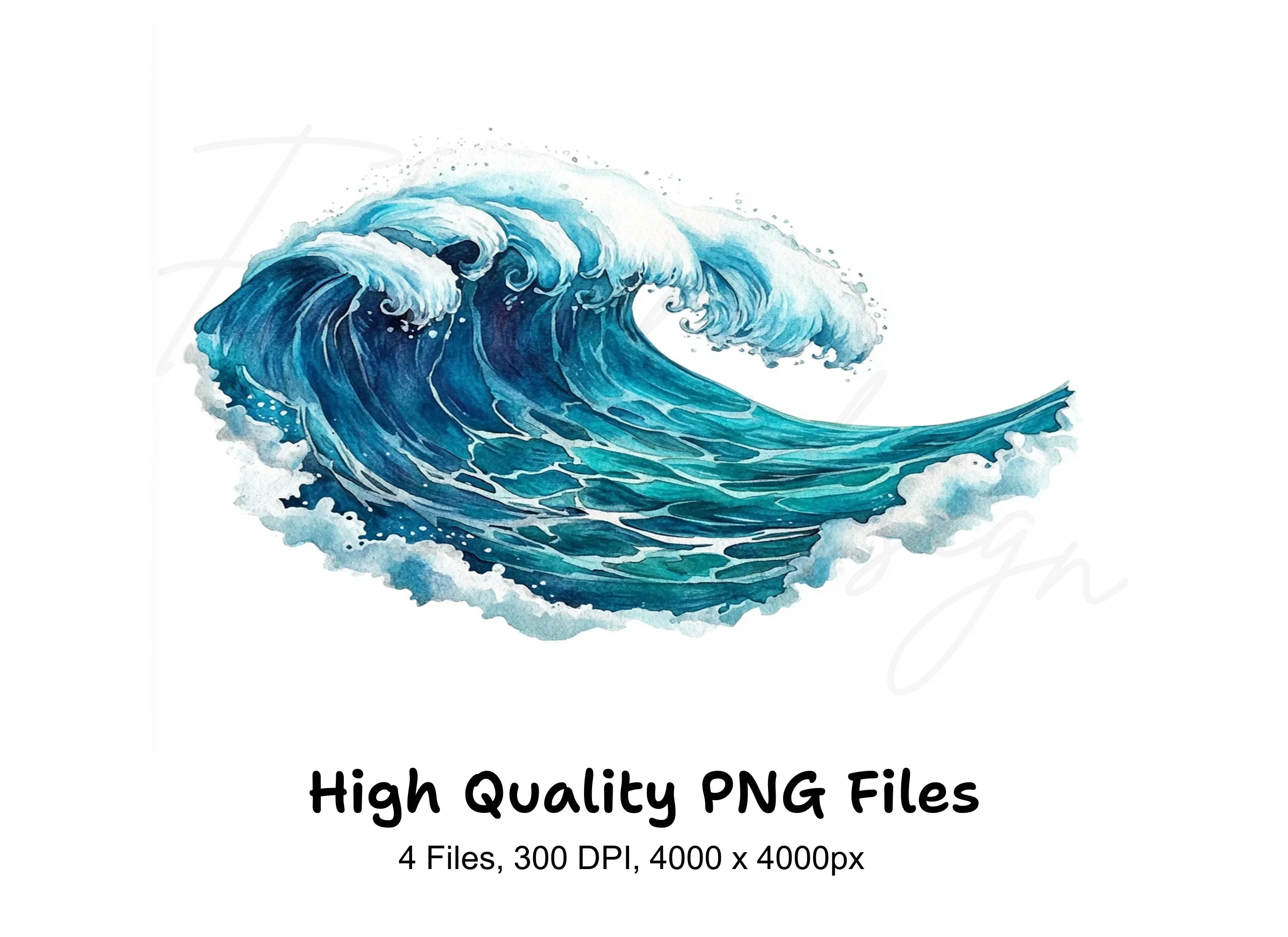 Dynamic Ocean Waves Clipart Bundle