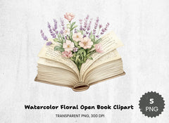 Floral Open Book Clipart Bundle - CraftNest - Digital Crafting and Art