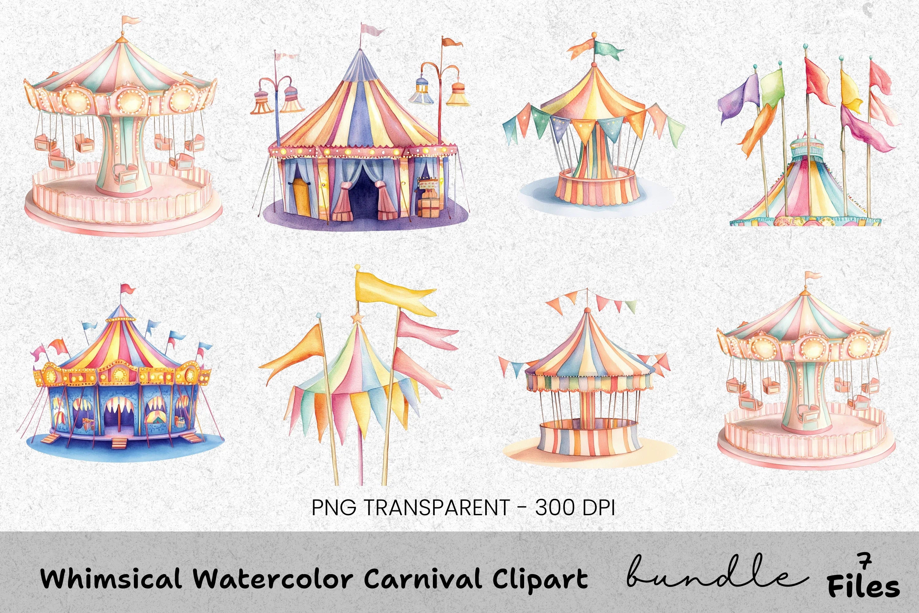 Whimsical Carnival Clipart Bundle