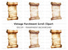 Aged Parchment Scroll Clipart Bundle