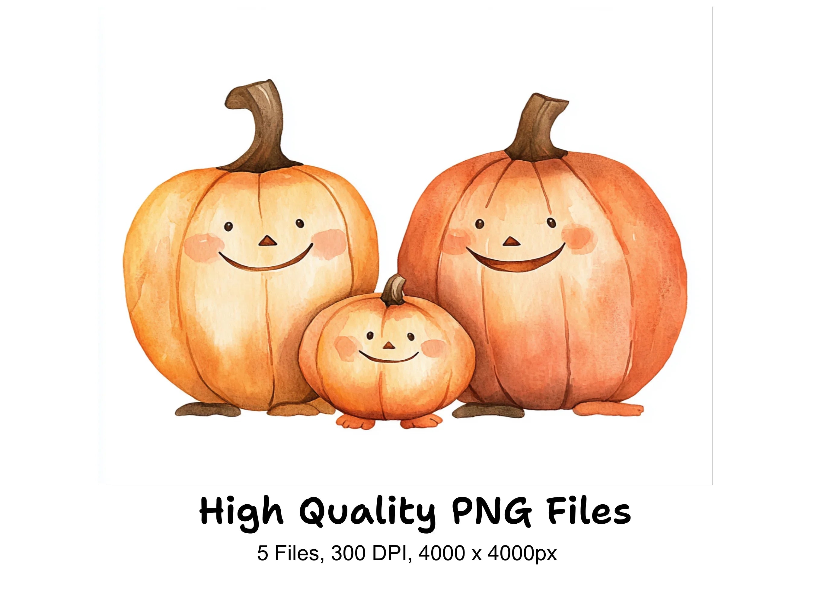 Cute Halloween Pumpkin Clipart Bundle