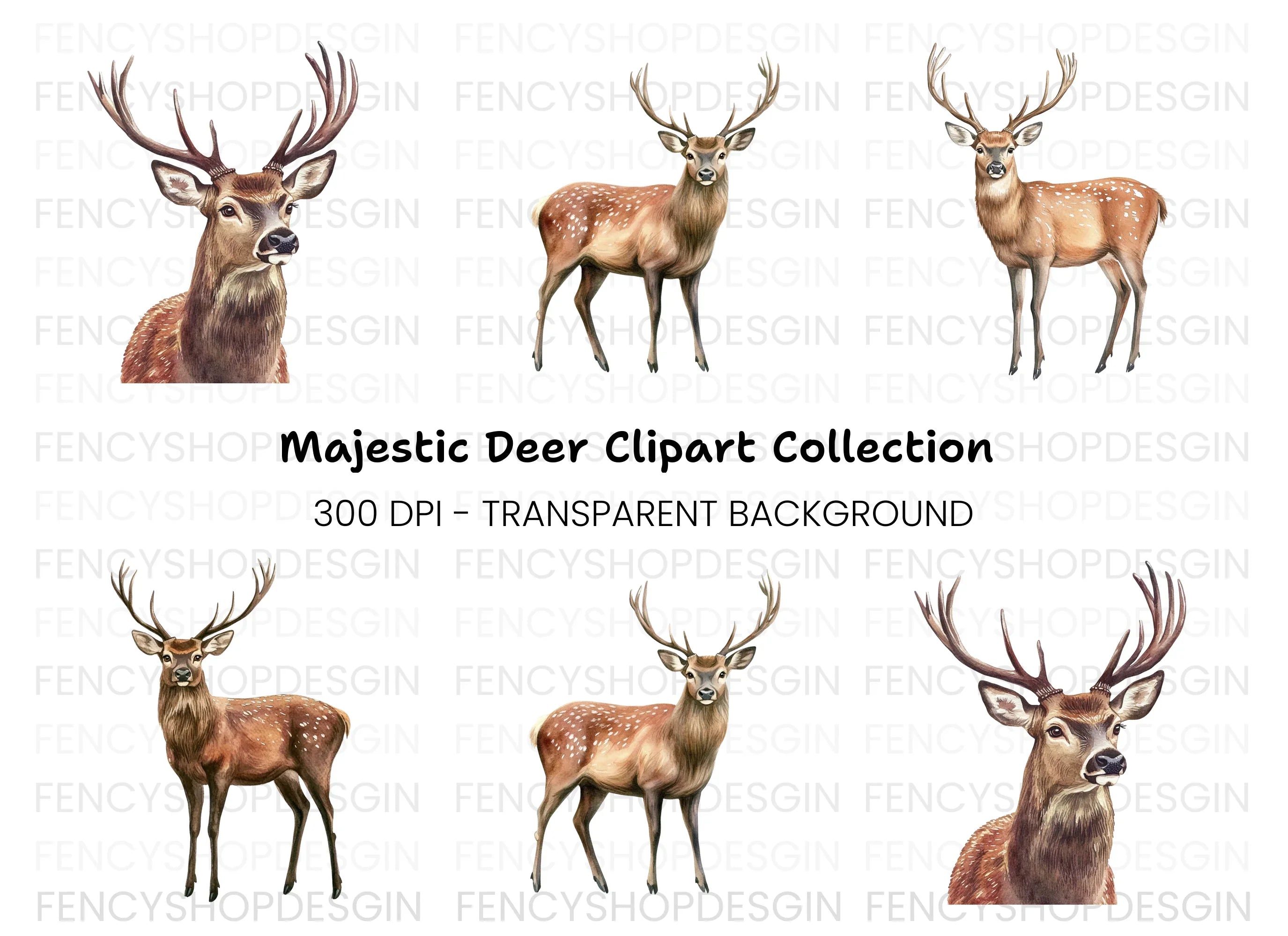 Majestic Deer Clipart Bundle