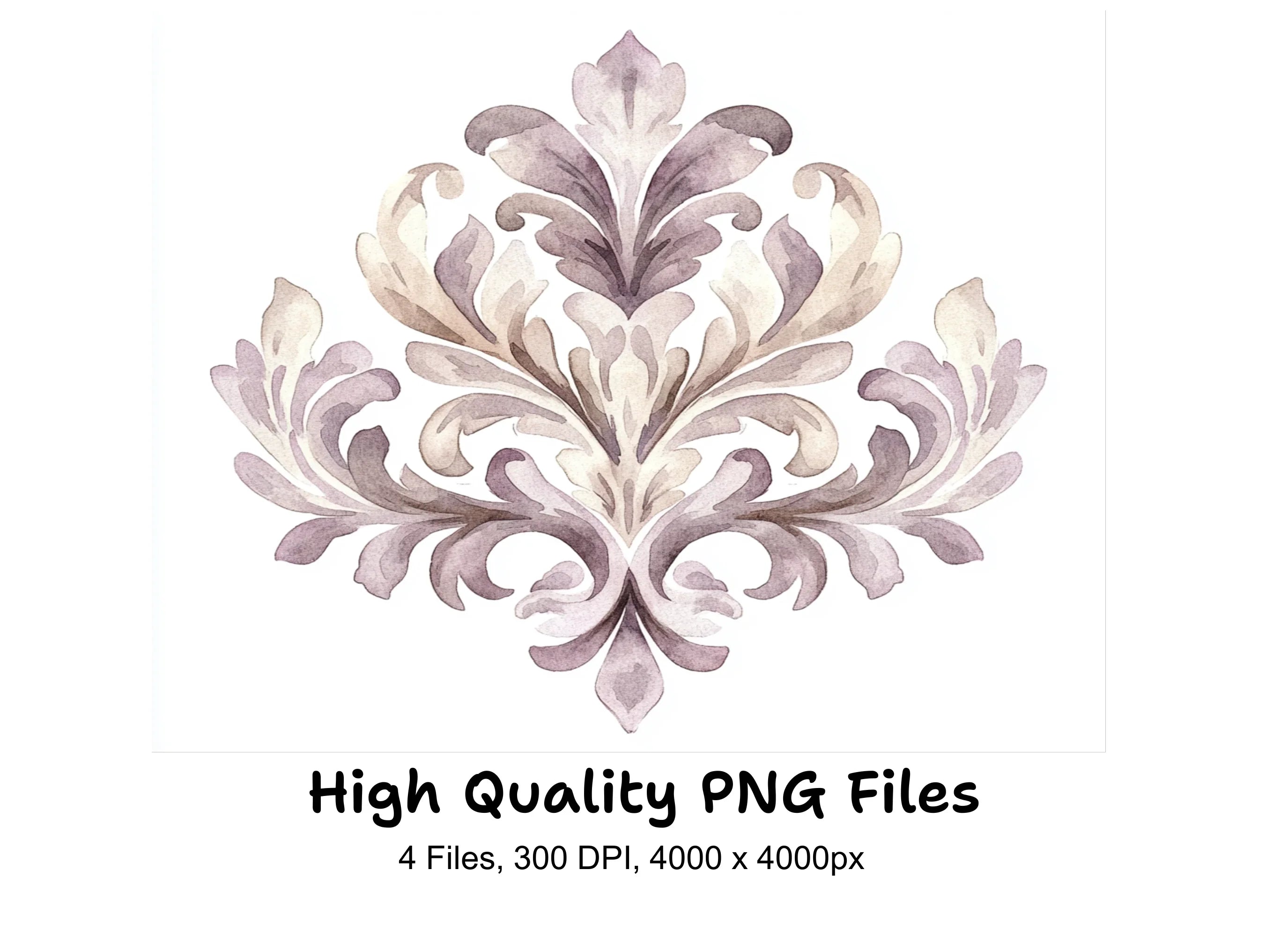 Elegant Damask Ornament Clipart Bundle