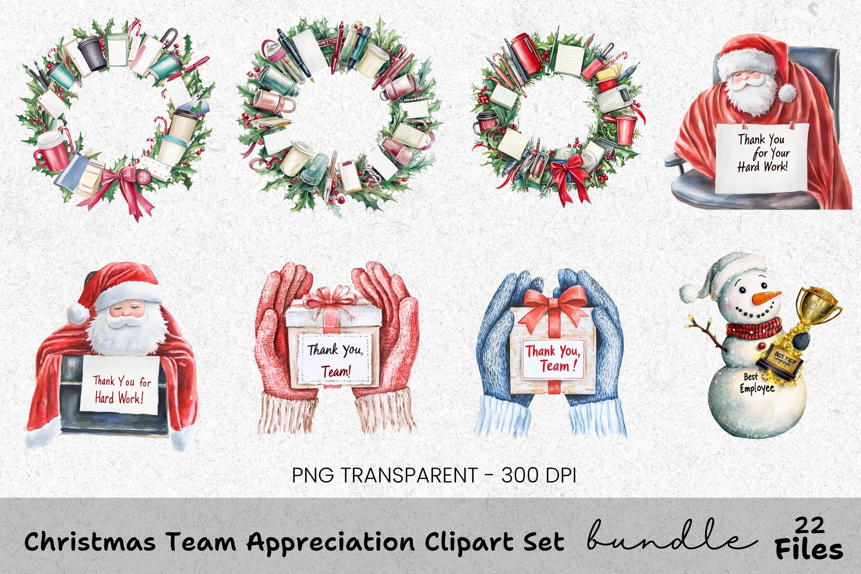 Christmas Deer Thank You Cookie Clipart Bundle