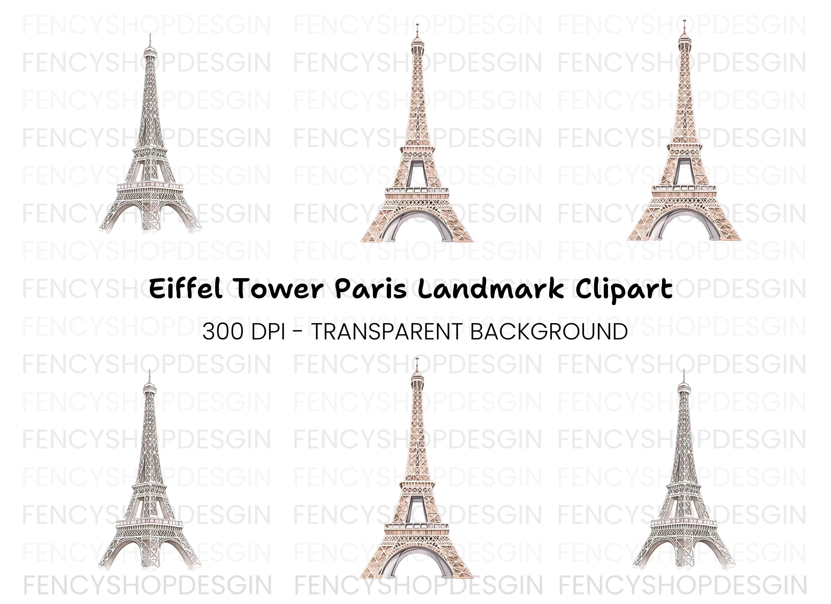 Eiffel Tower Clipart Bundle