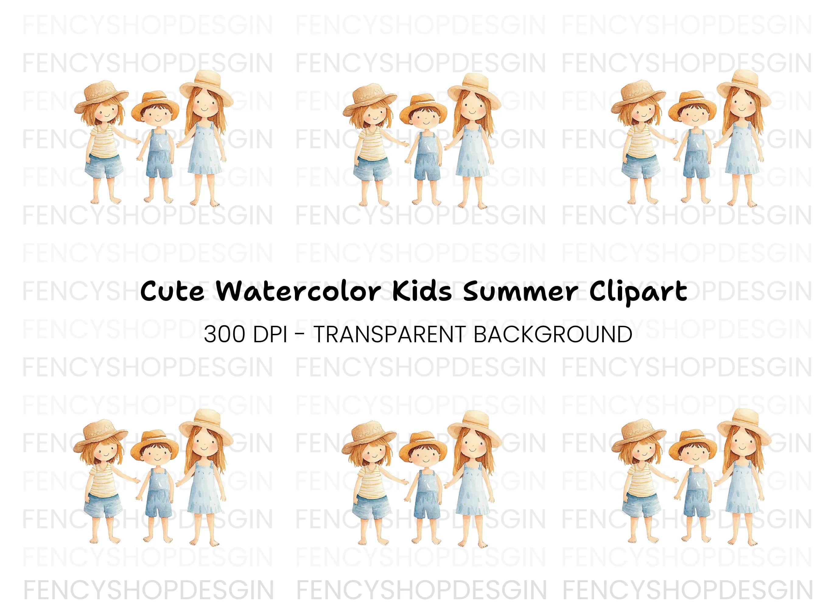 Kids Summer Beach Vacation Clipart Bundle