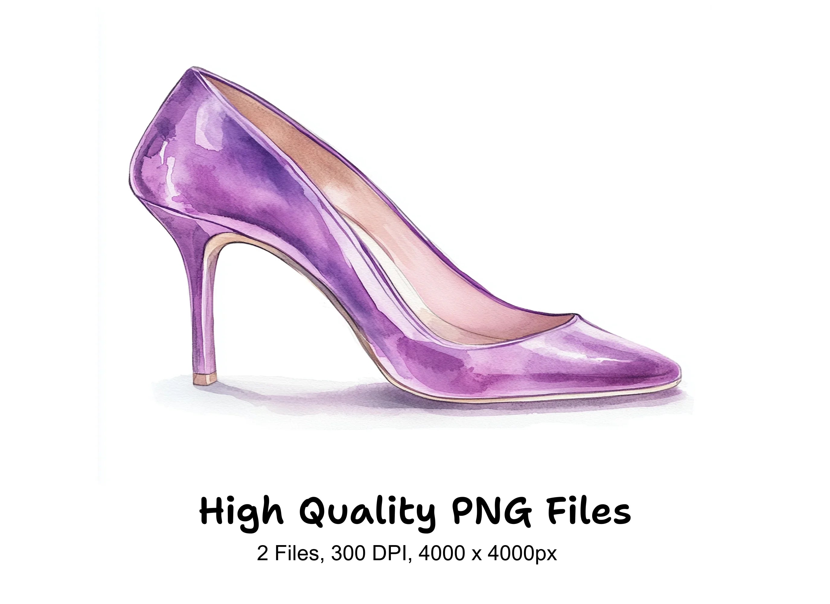 Elegant Purple High Heels Clipart Bundle