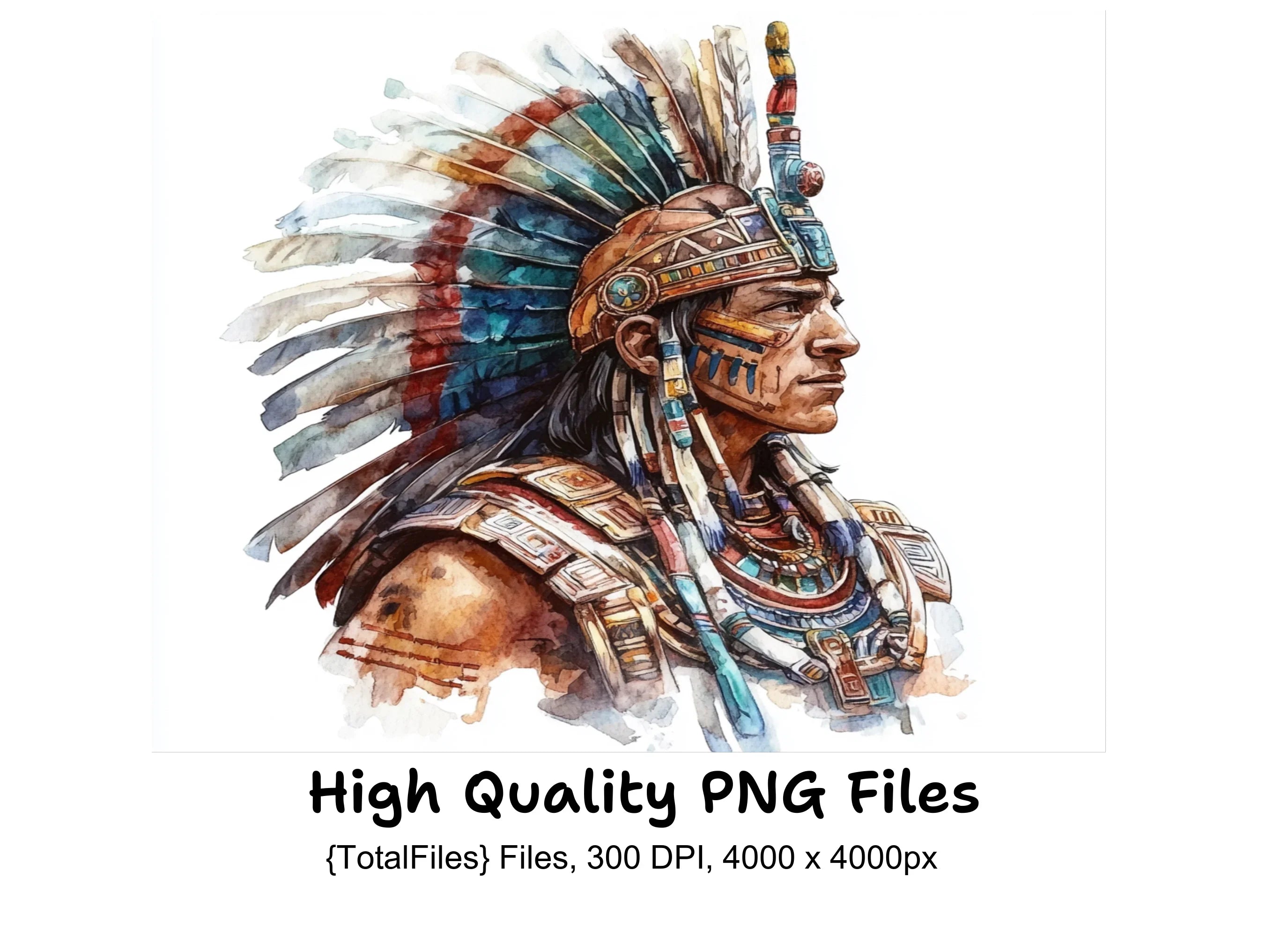 Native American Feather Headdress Clipart Bundle