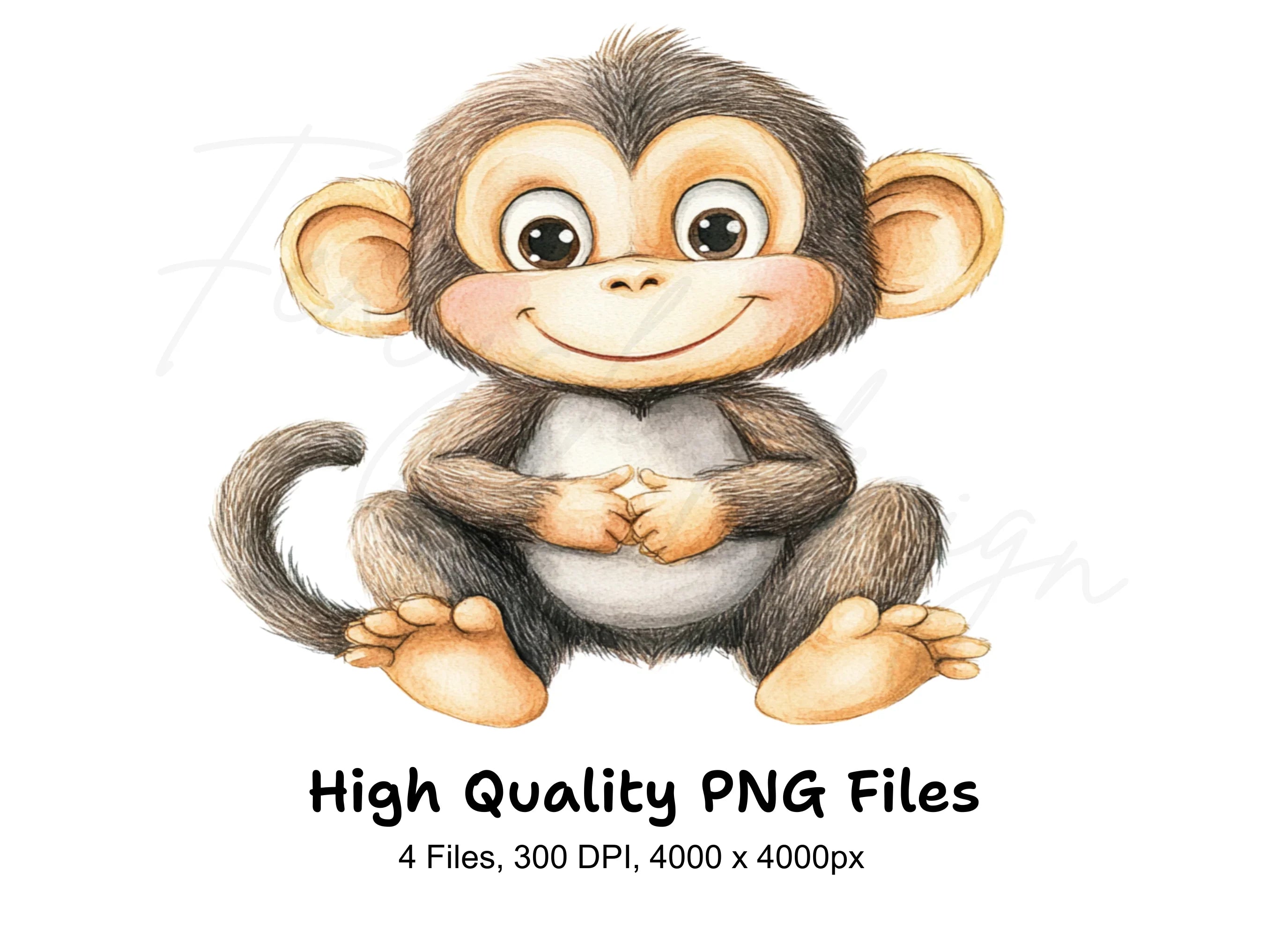 Adorable Monkey Clipart Bundle