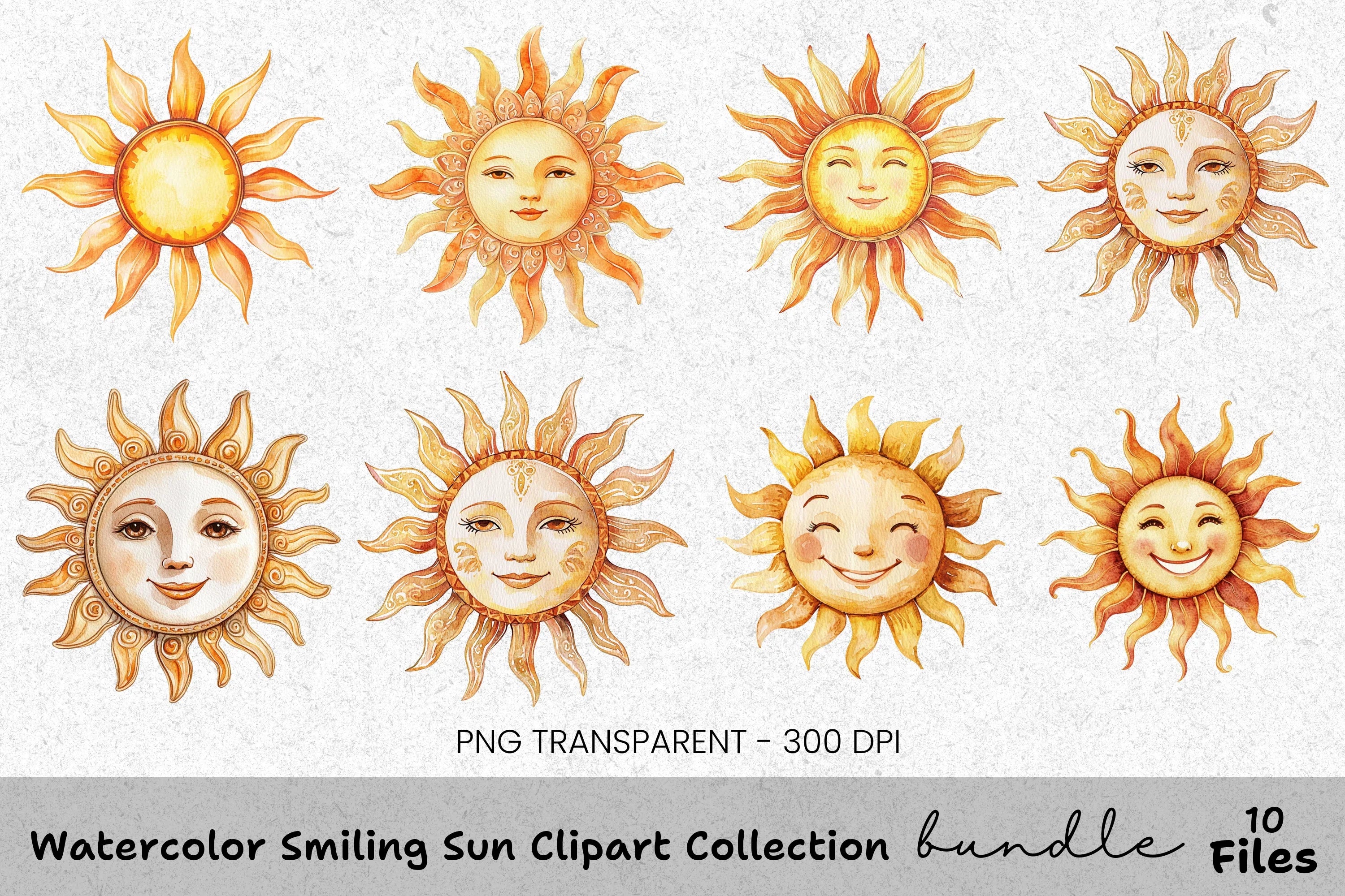 Smiling Sun Clipart Bundle