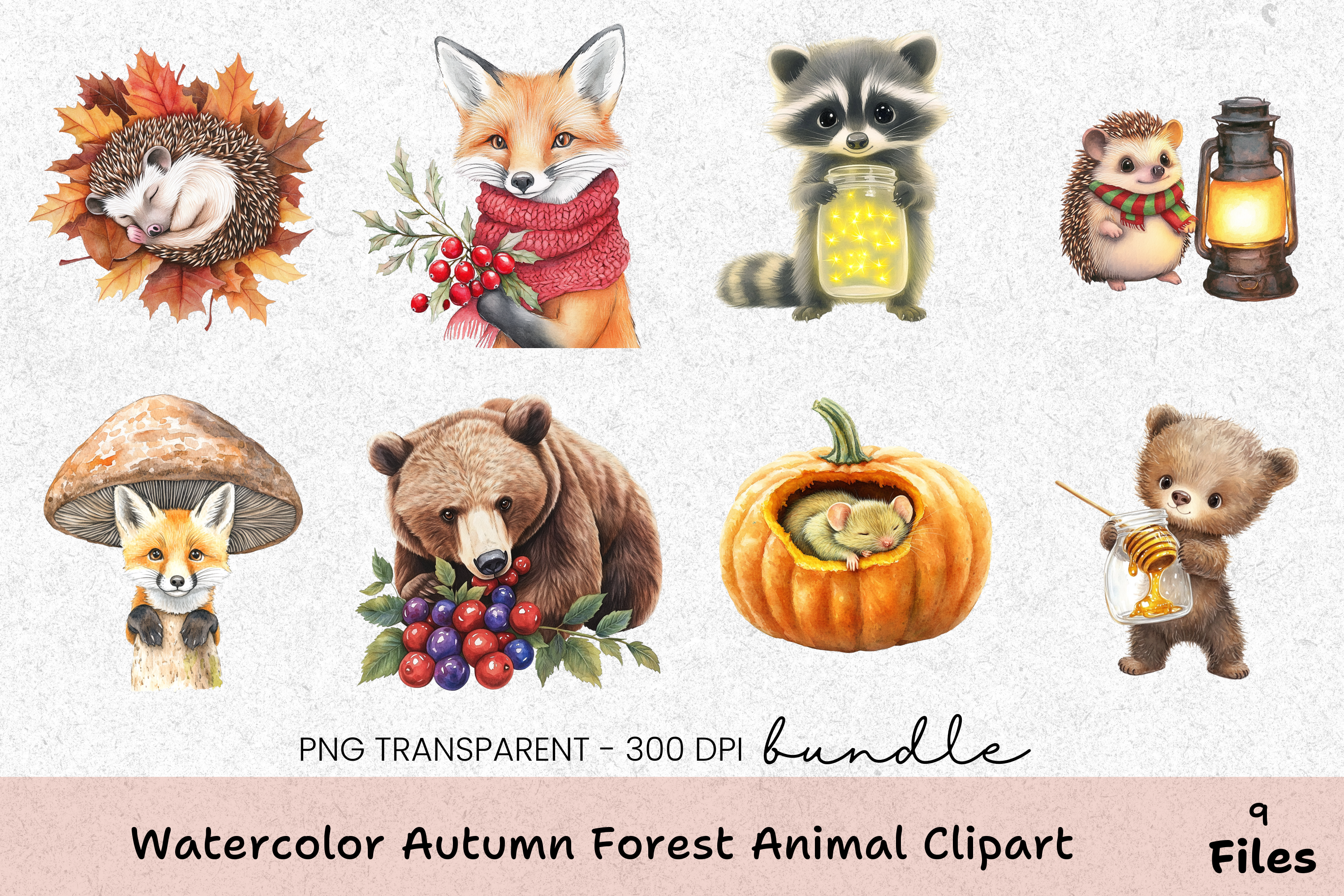 Autumn Forest Animal Clipart Bundle