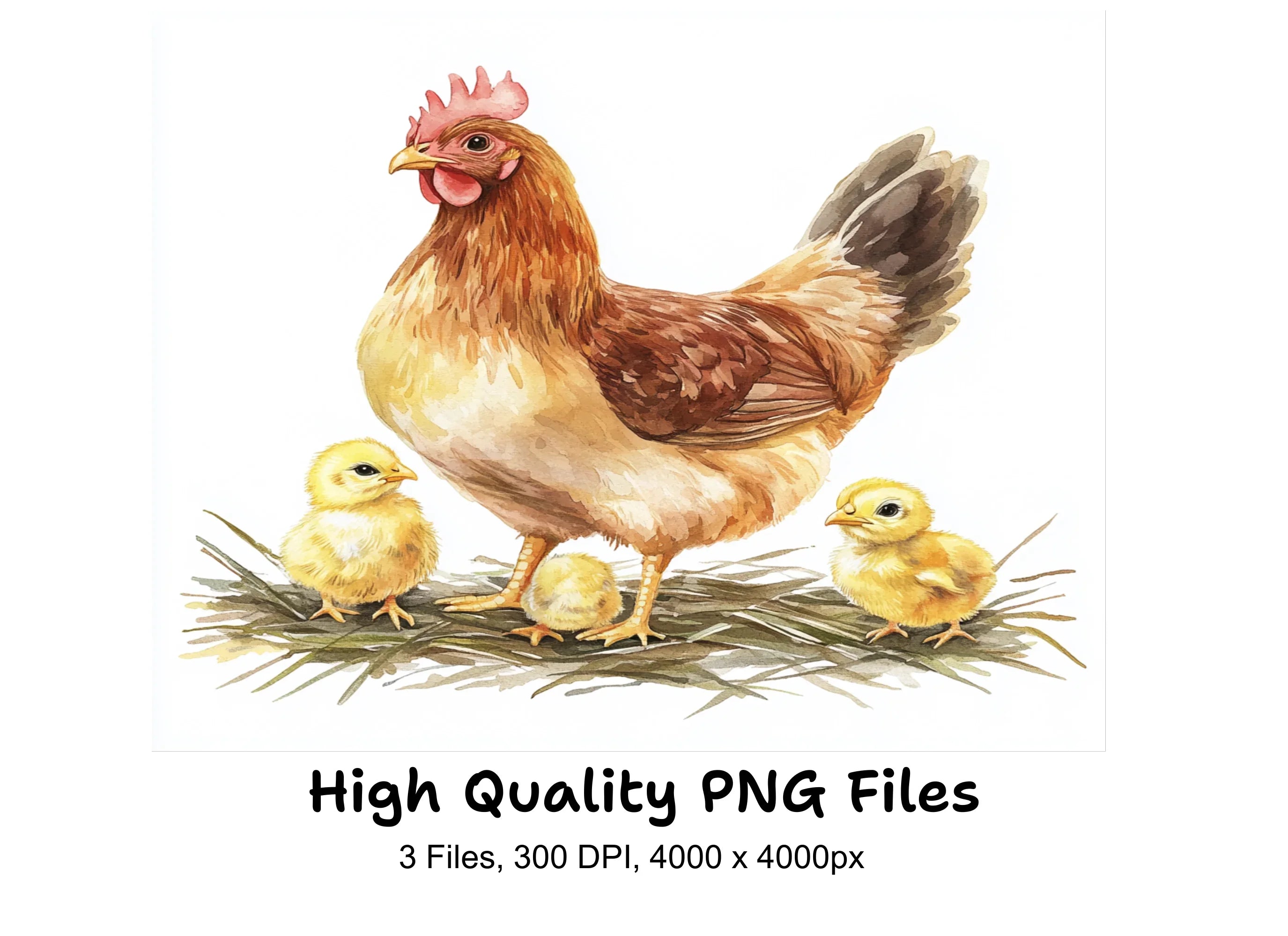 Charming Hen and Chicks Clipart Bundle