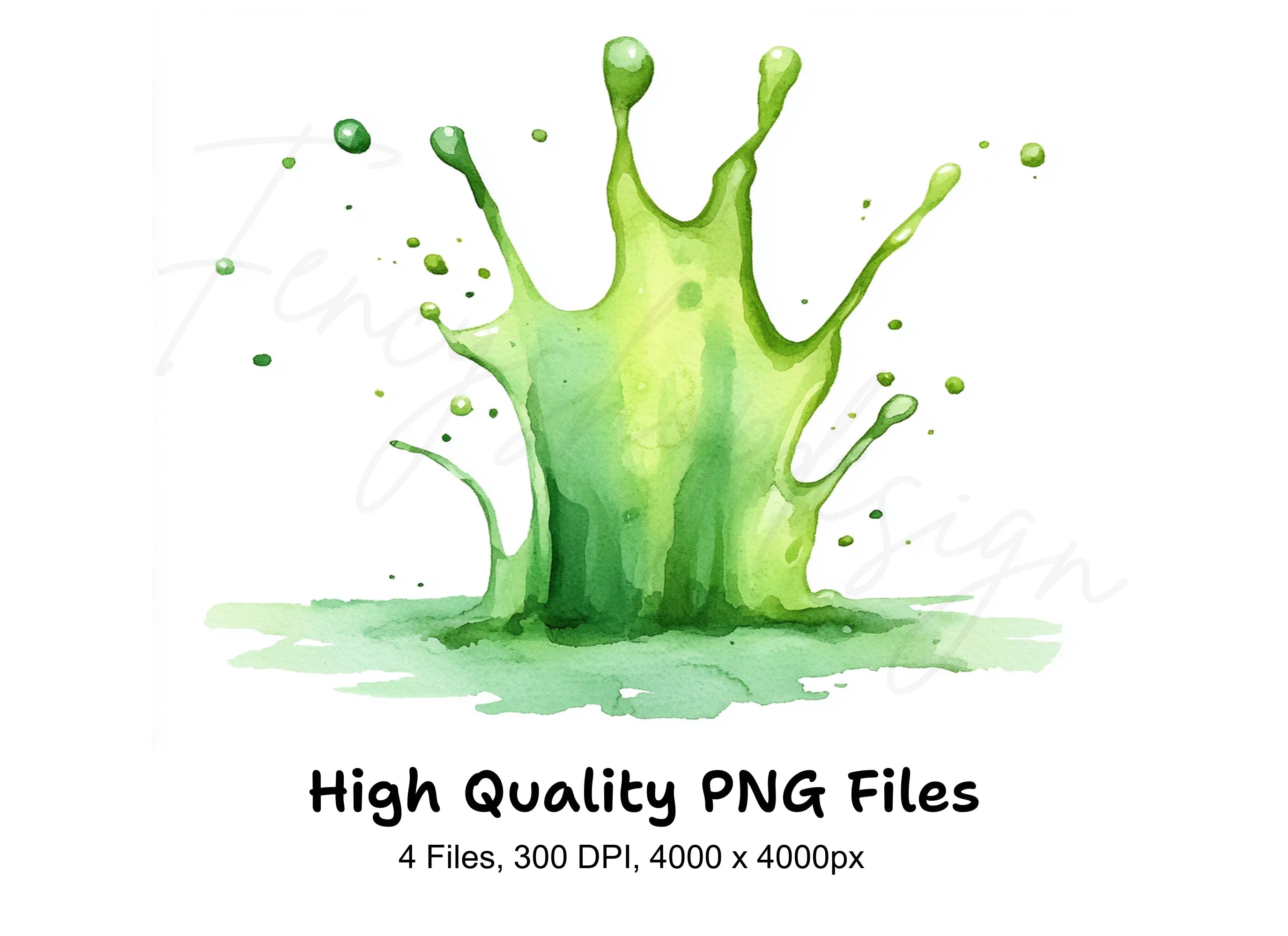 Green Splash Clipart Bundle