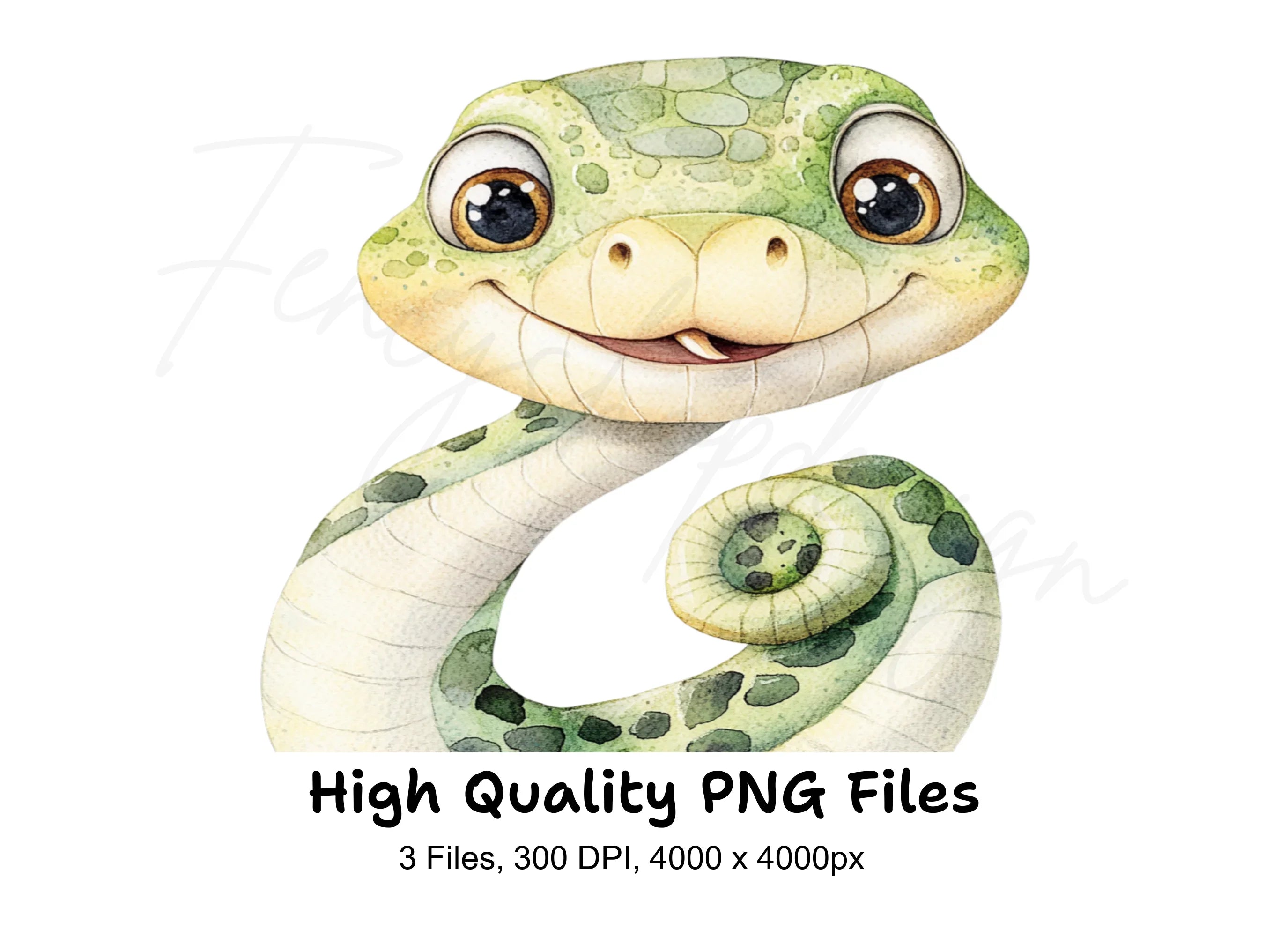 Cute Baby Snake Clipart Bundle