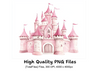 Pink Princess Castle Clipart Bundle