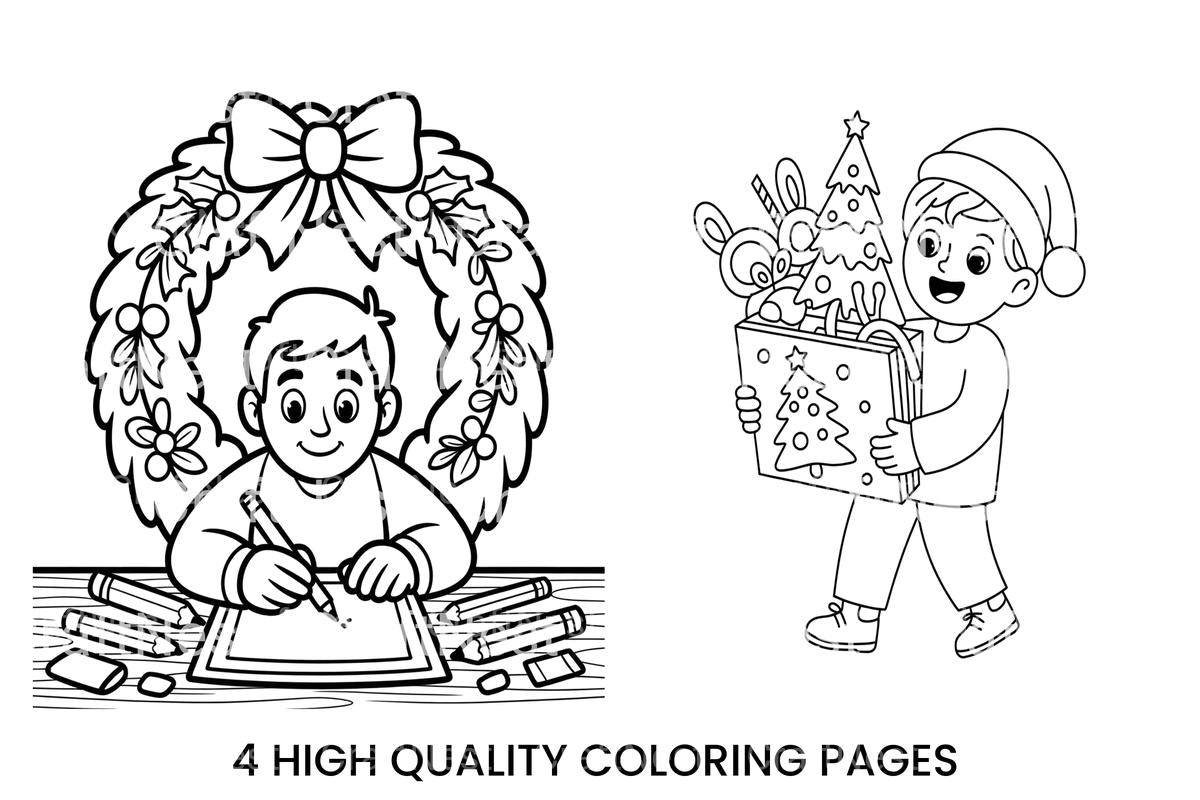 BoyChristmas Wreath Coloring Books