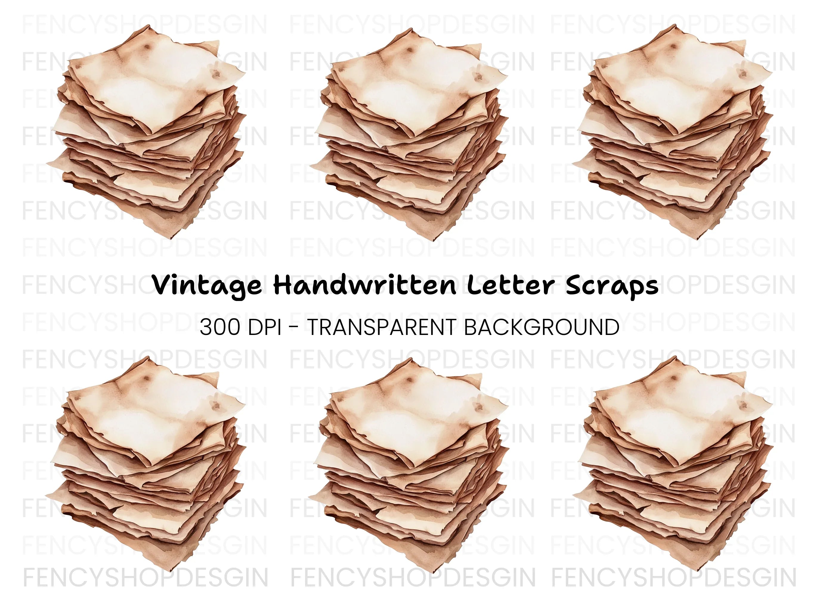 Vintage Stacked Clipart Bundle