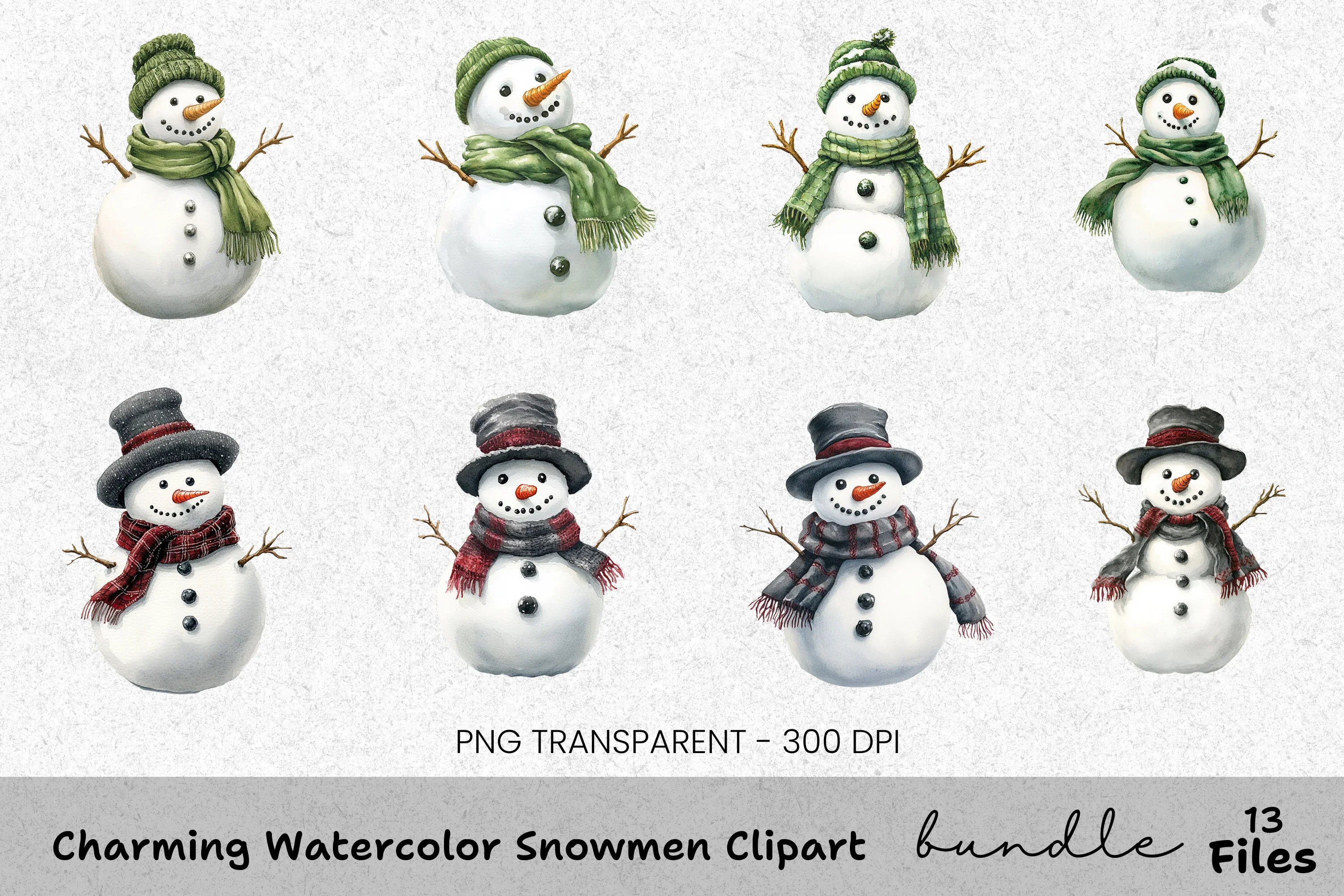 Charming Snowmen Clipart Bundle