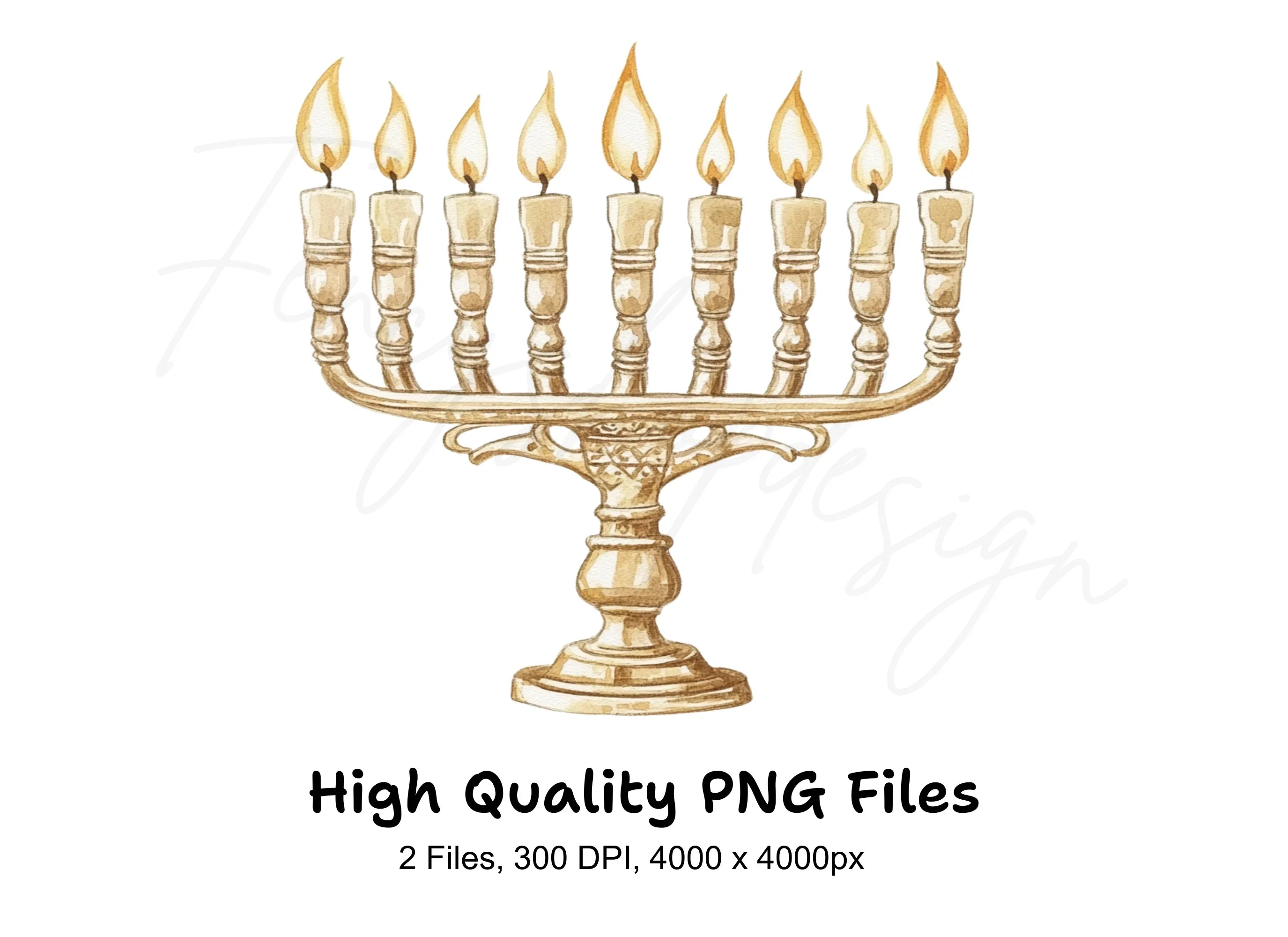 Hanukkah Menorah Clipart Bundle