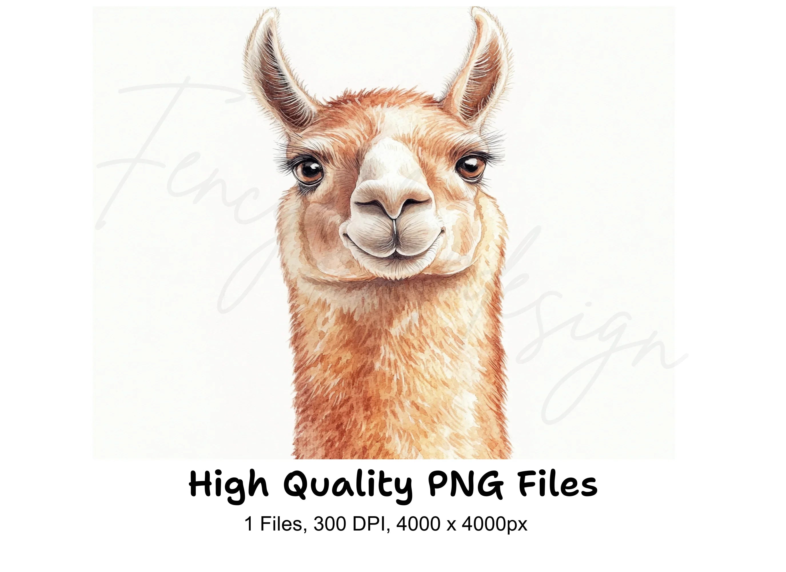 Smiling Llama Head Clipart Bundle