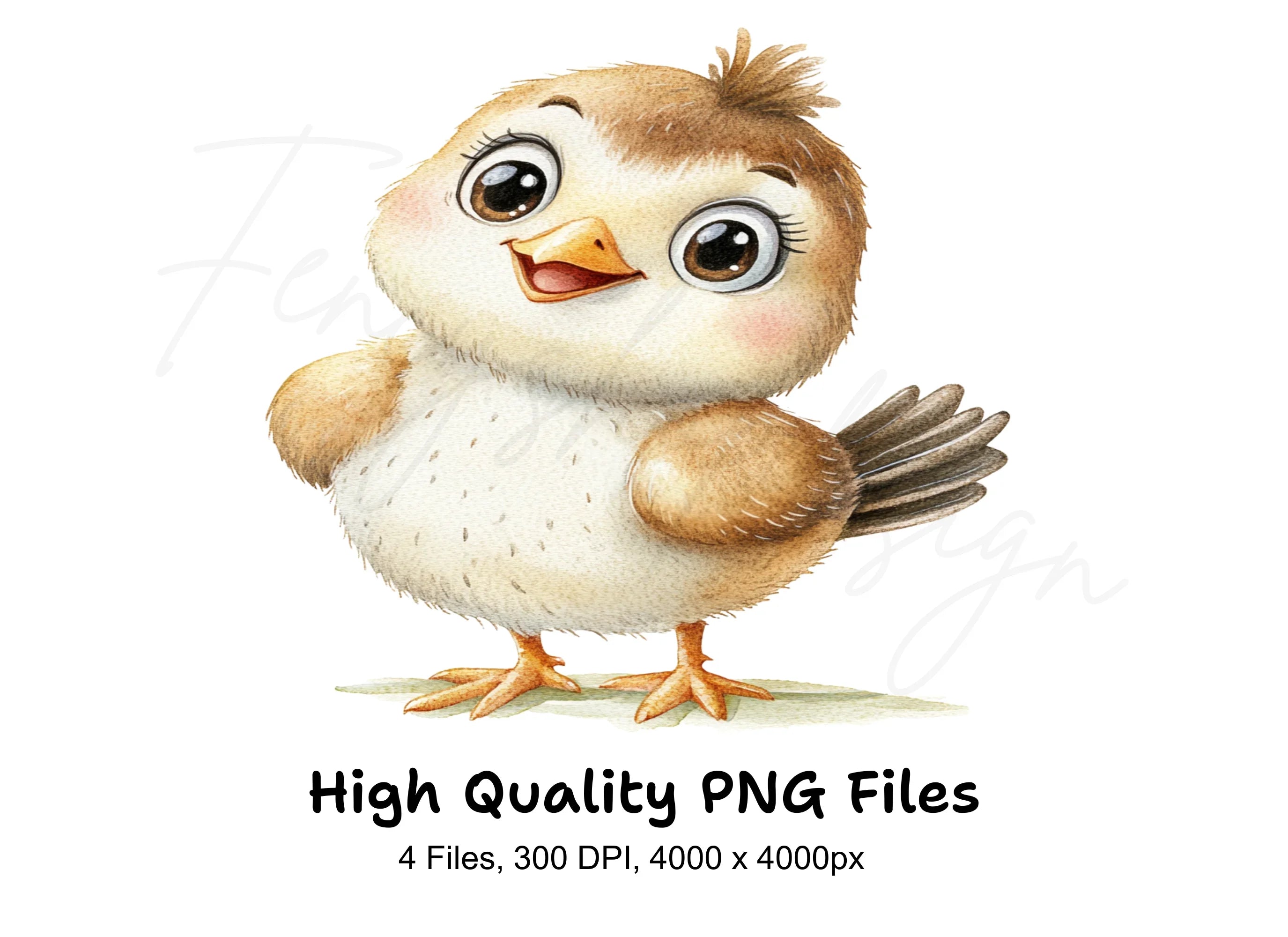 Cute Baby Bird Clipart Bundle