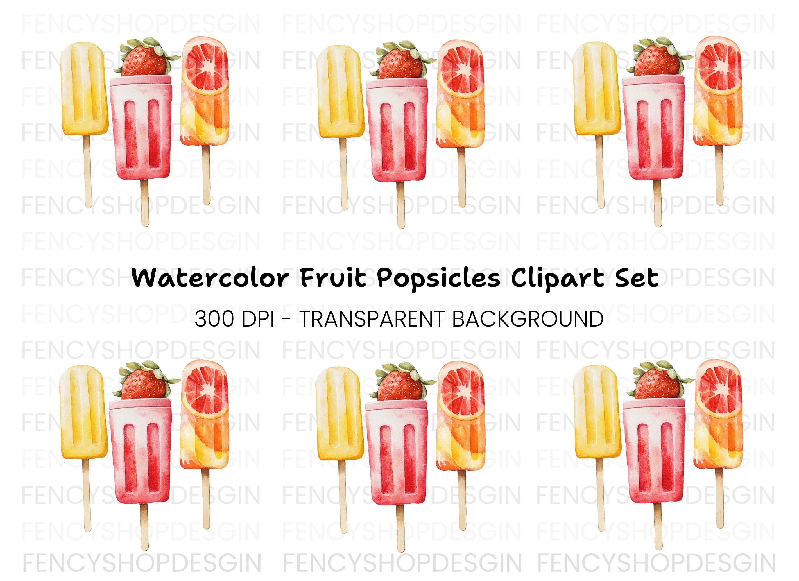 Refreshing Summer Popsicle Clipart Bundle