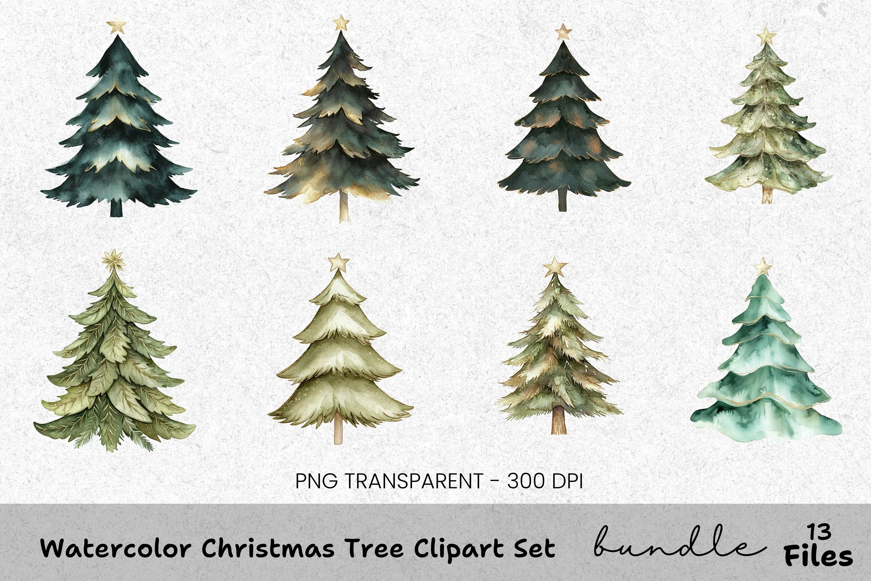Christmas Tree Clipart Bundle