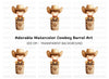 Adorable Cowboy in Barrel Clipart Bundle