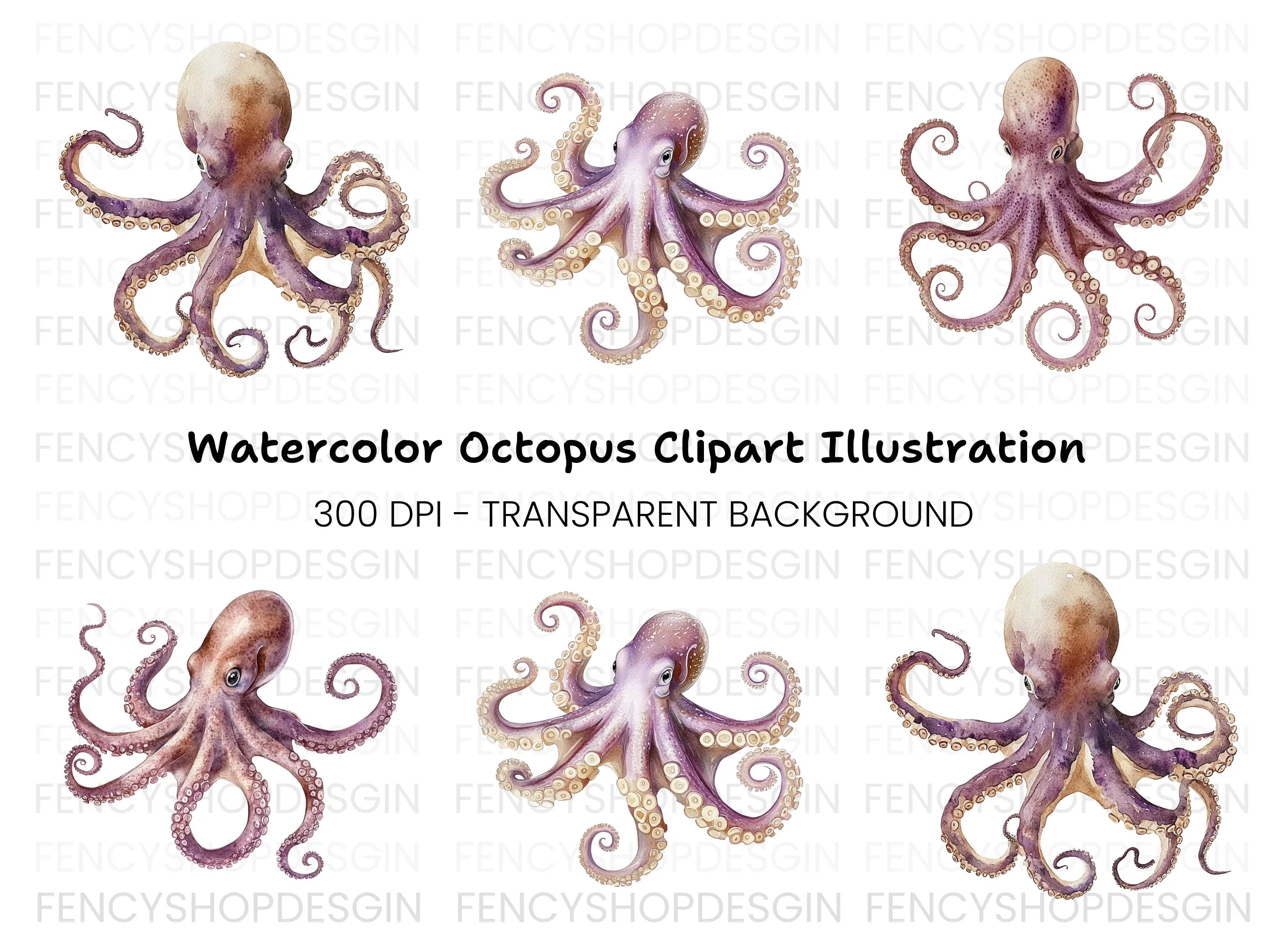 Octopus Clipart Bundle