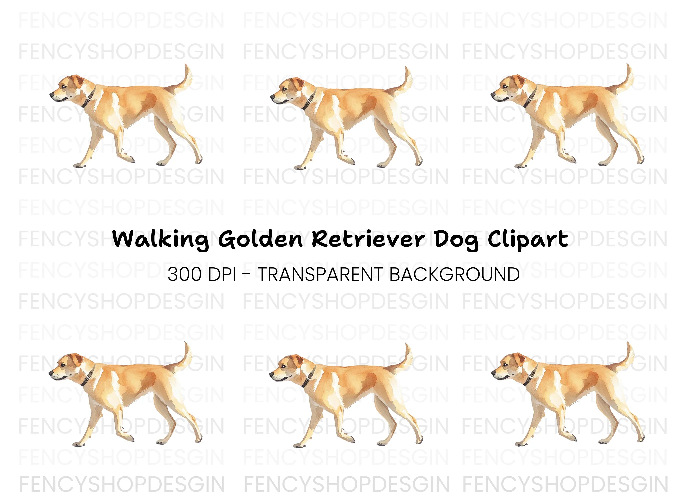 Golden Retriever Dog Clipart Bundle