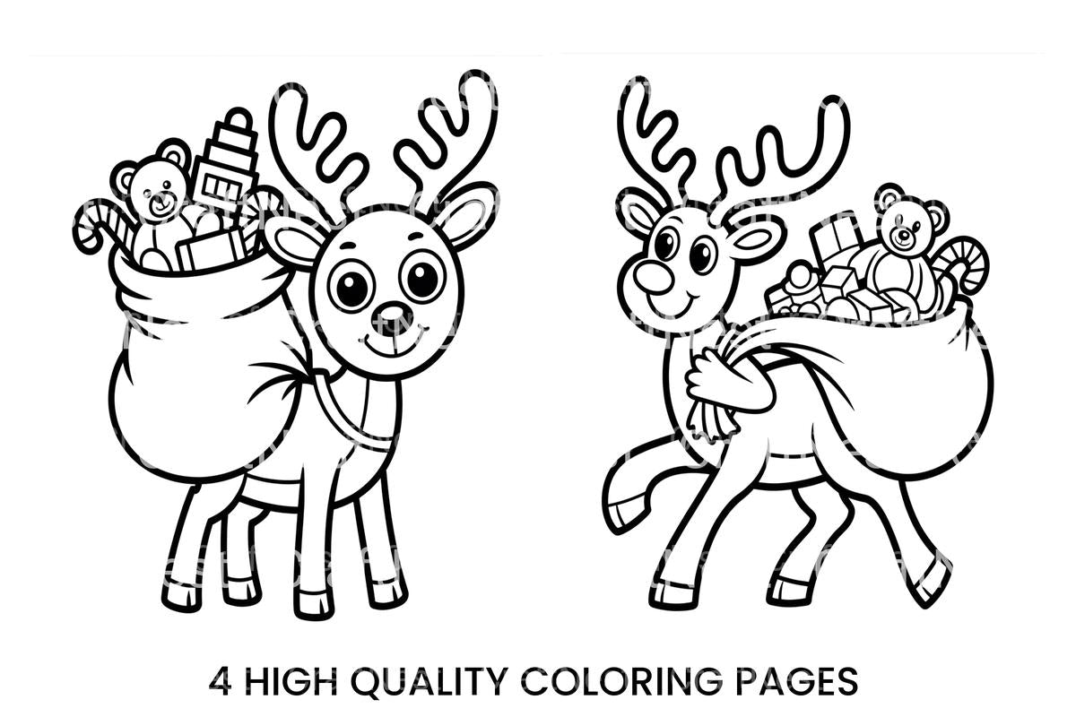 Christmas Reindeer with Gifts Coloring Books
